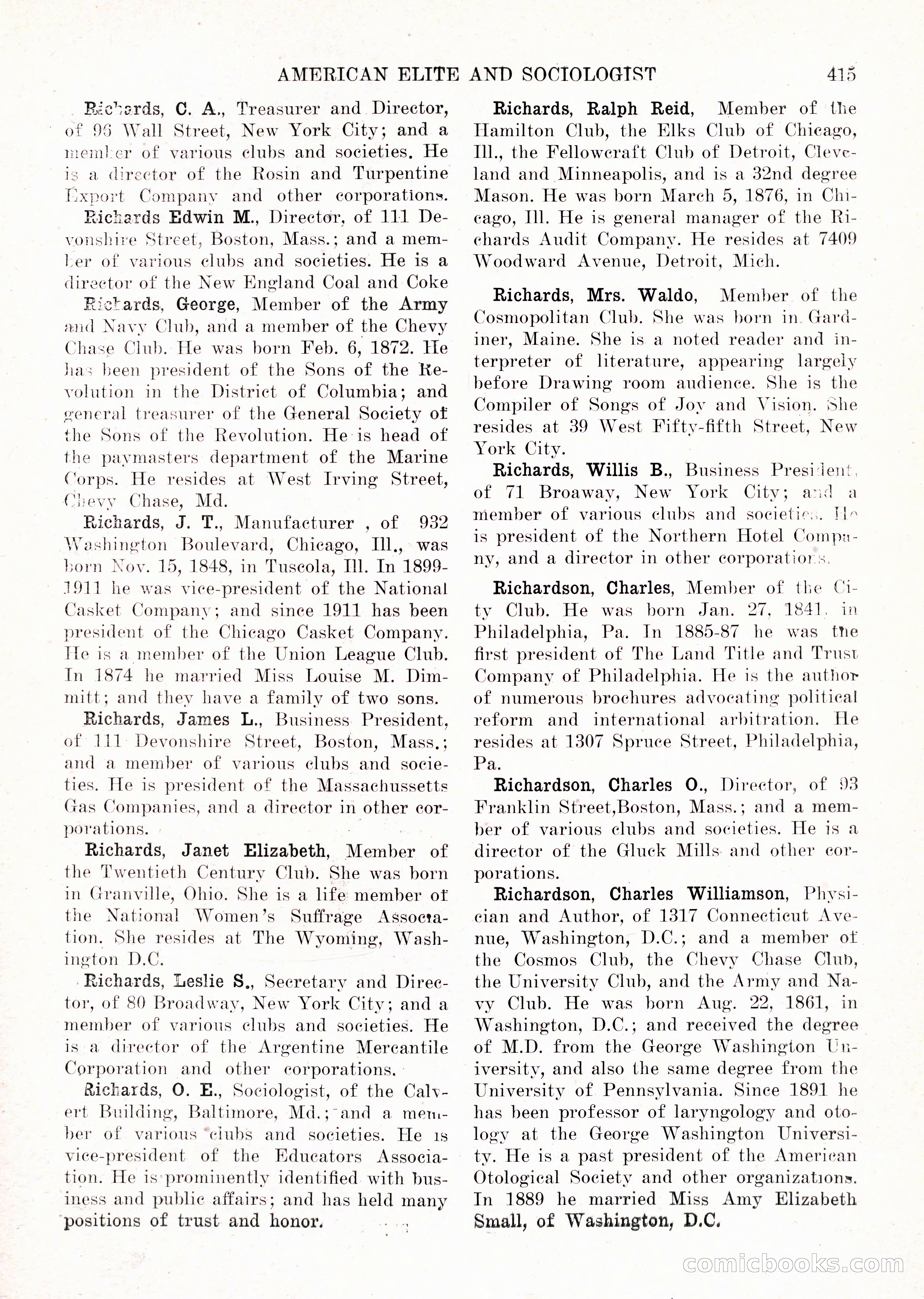 The American Elite and Sociologist Blue Book — page 399 of 396