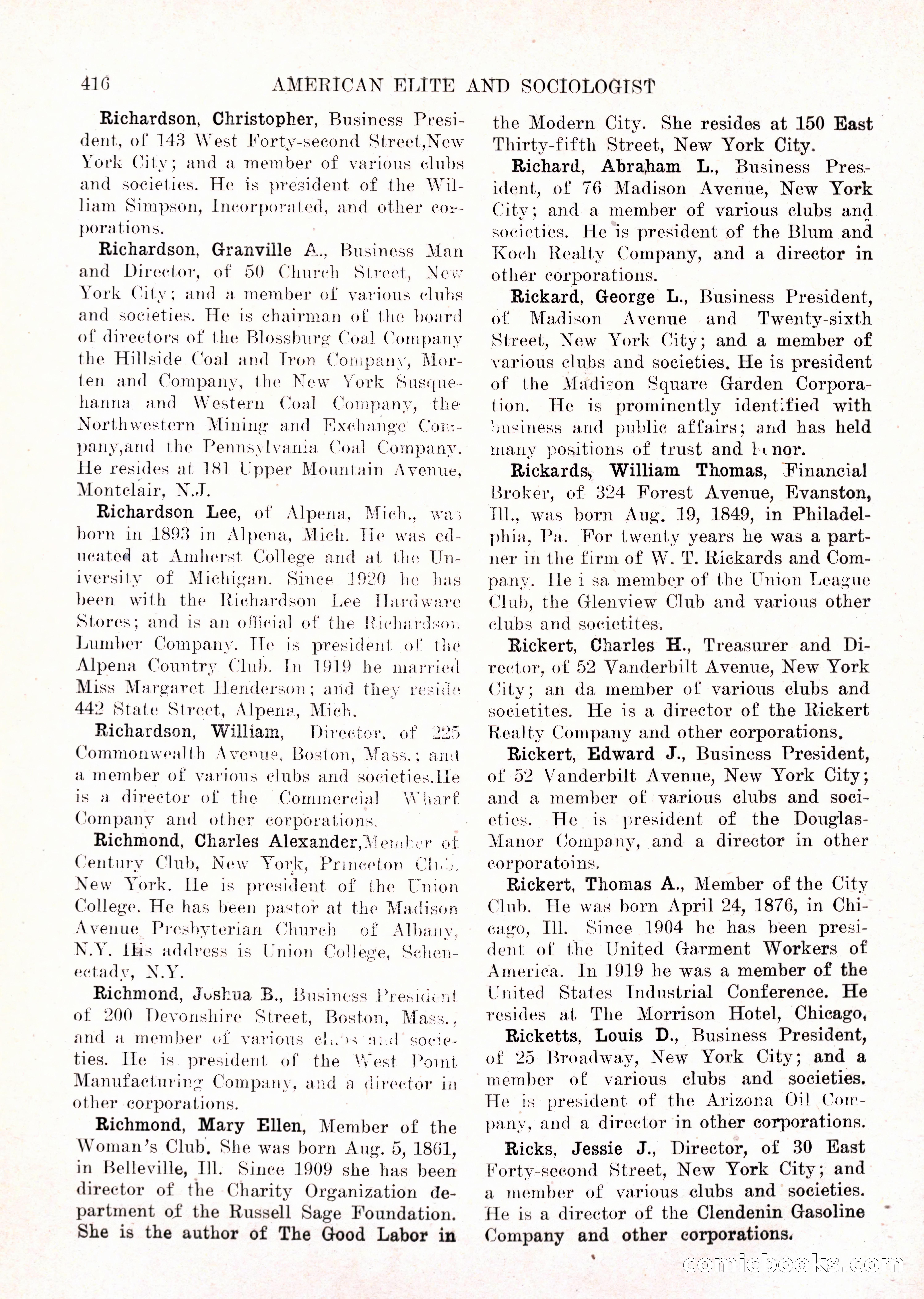 The American Elite and Sociologist Blue Book — page 400 of 396