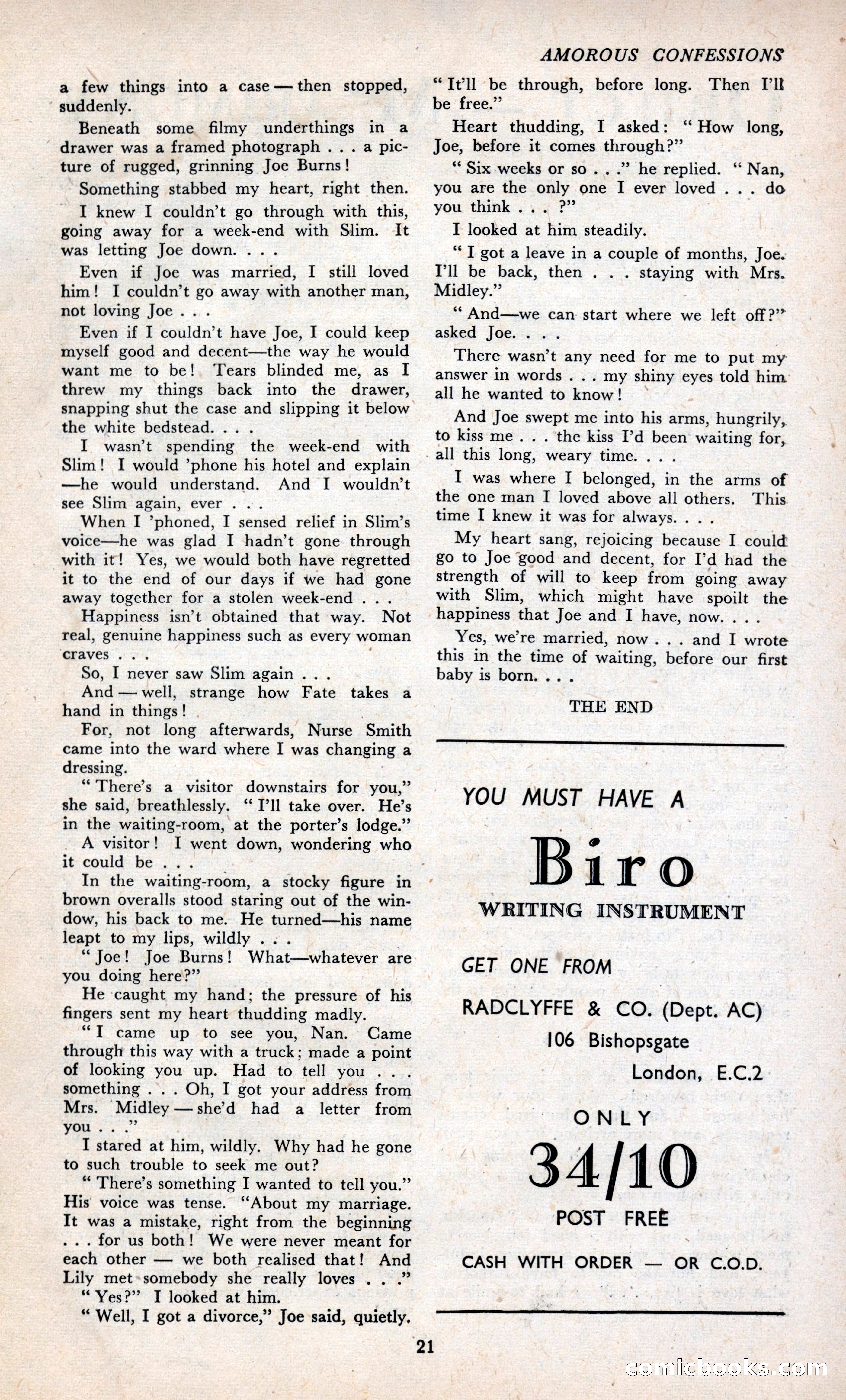 Amorous Confessions Cover — page 23 of 36