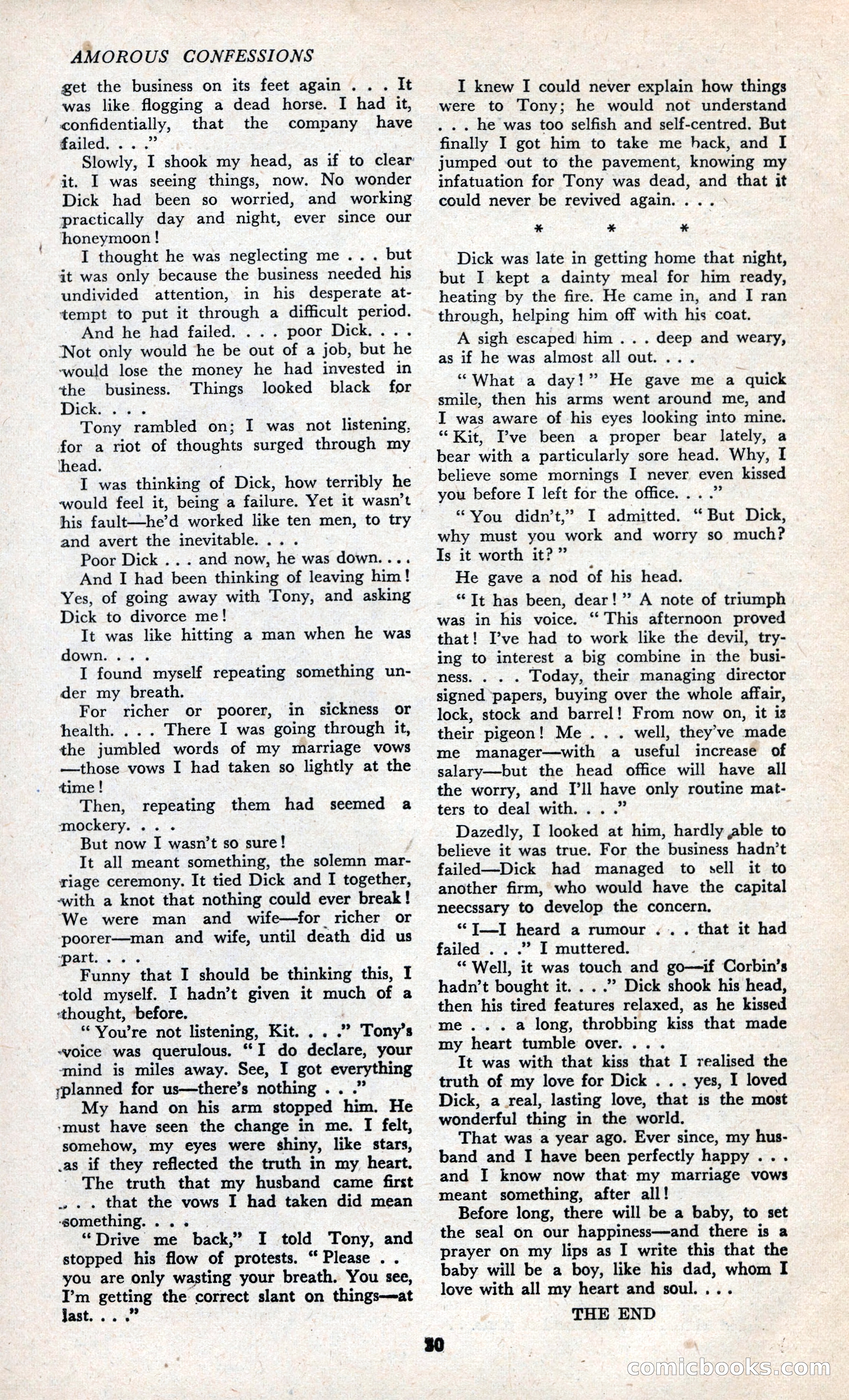 Amorous Confessions Cover — page 32 of 36