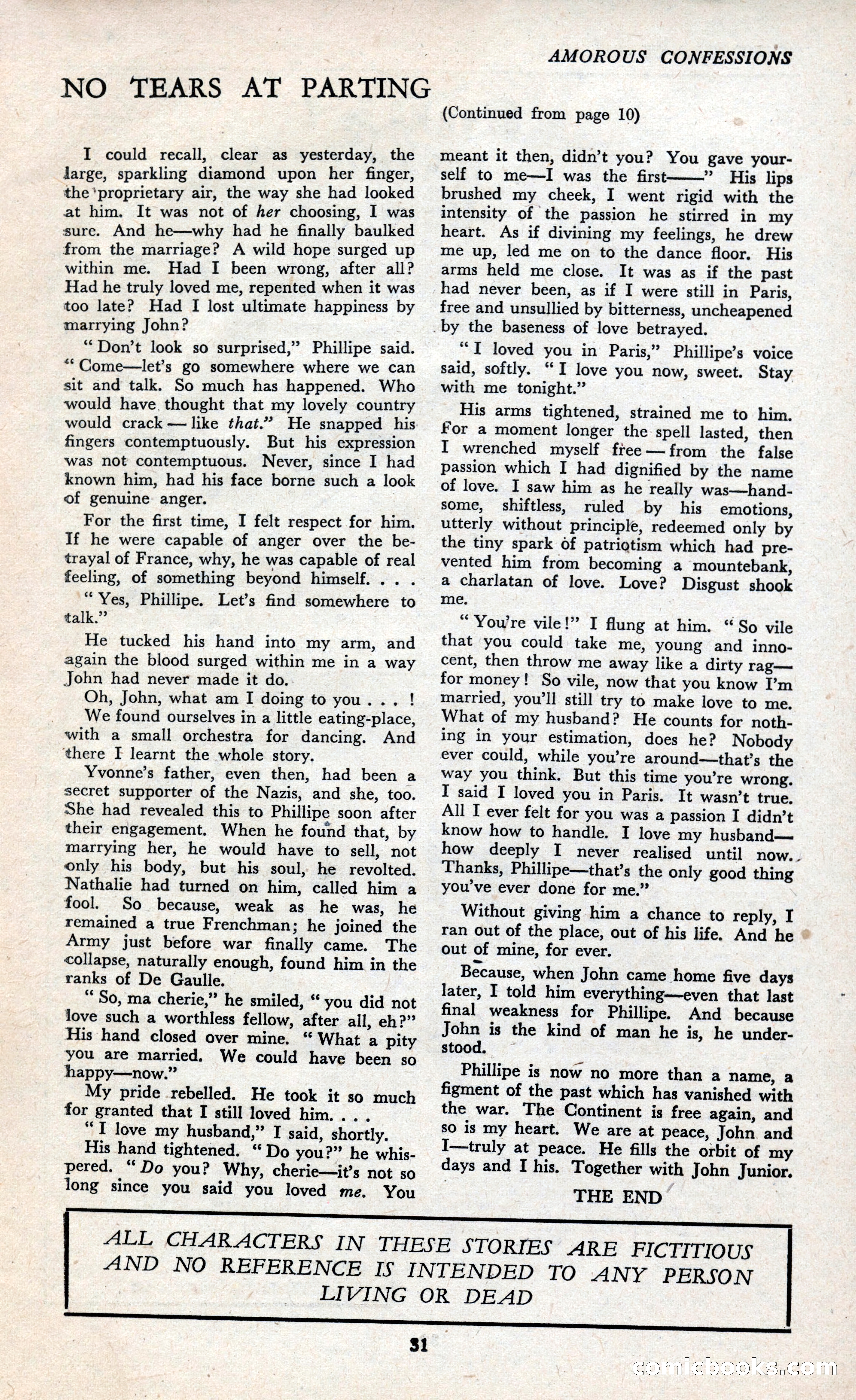 Amorous Confessions Cover — page 33 of 36