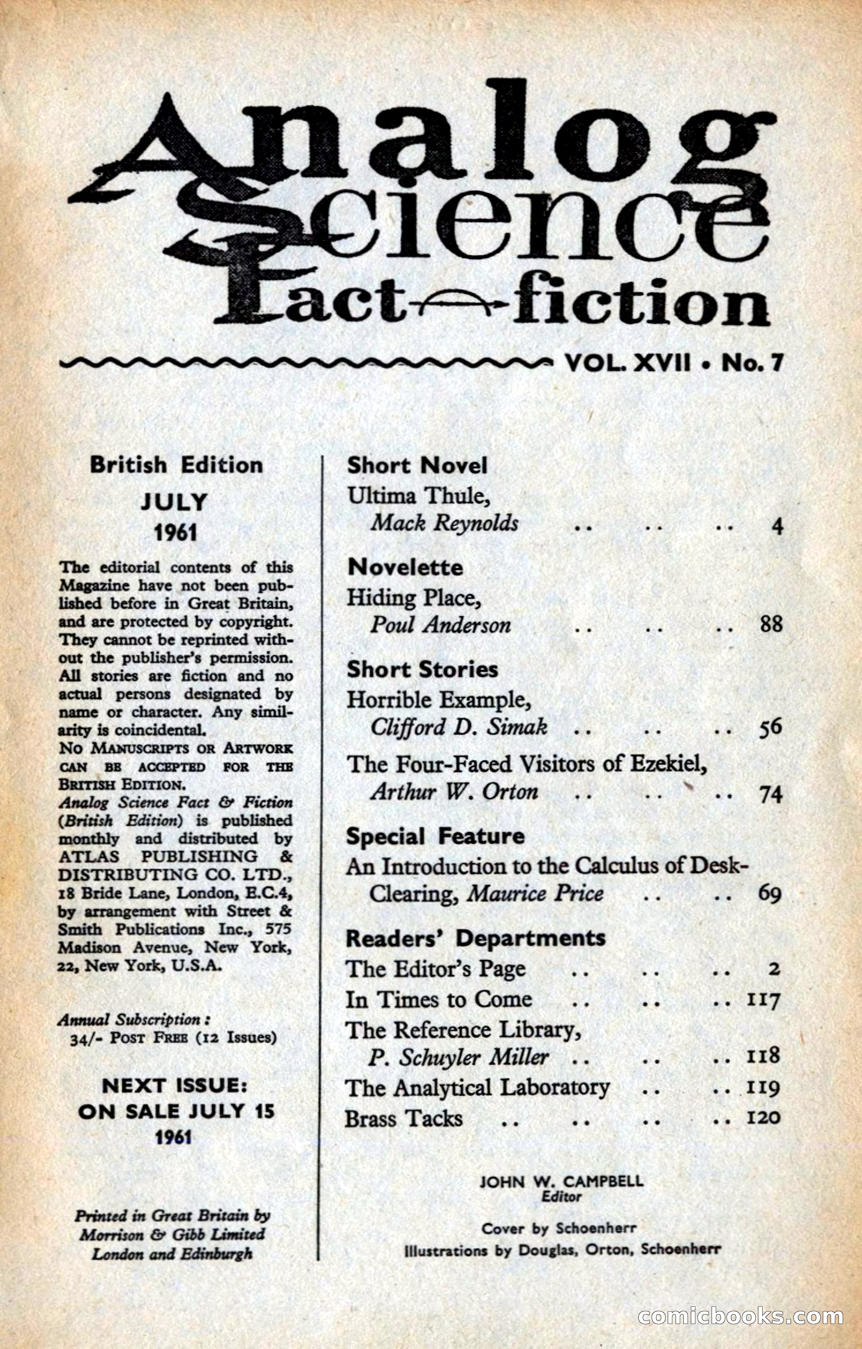 Analog British Edition, July 1961 — page 3 of 132