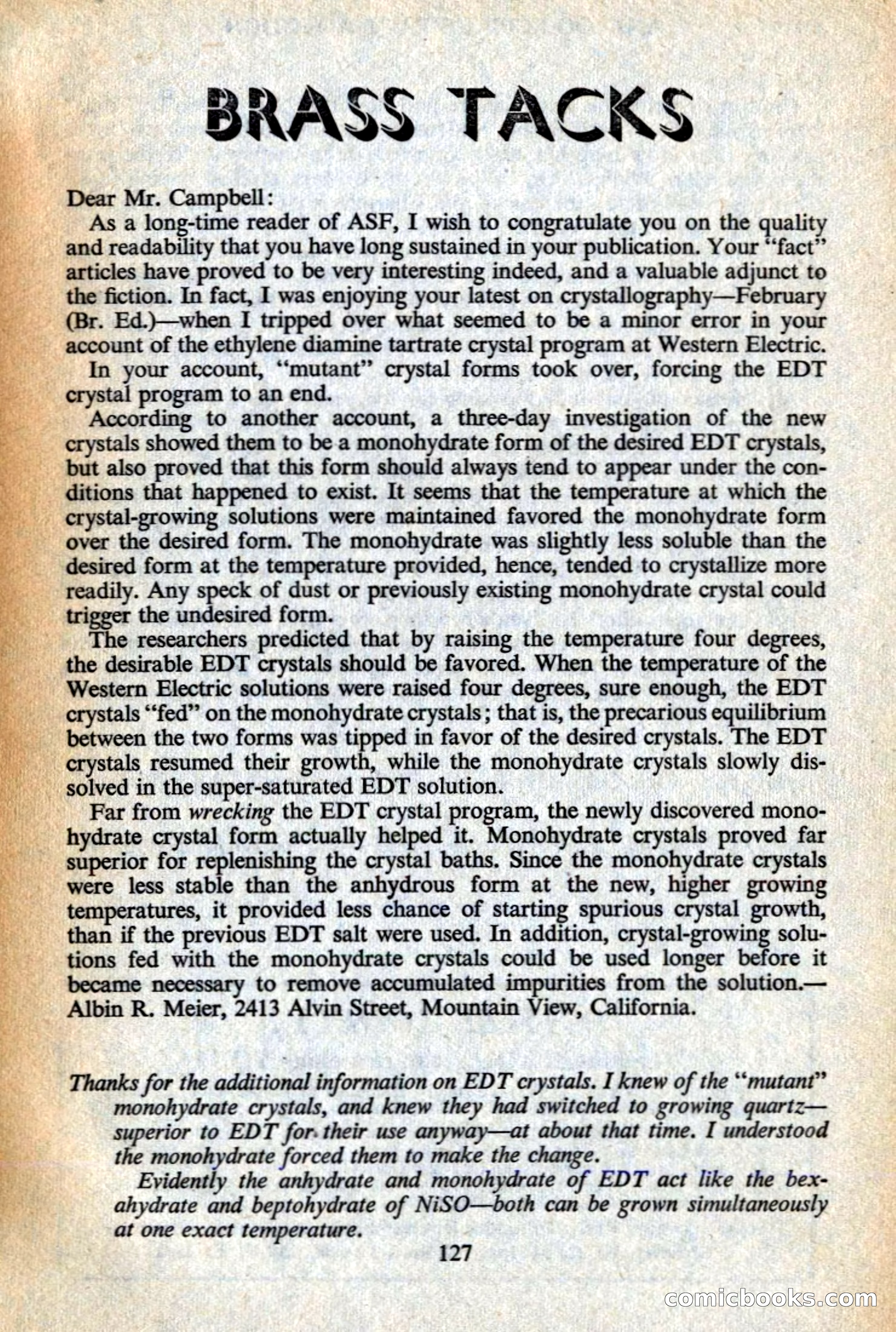 Analog British Edition, July 1961 — page 129 of 132