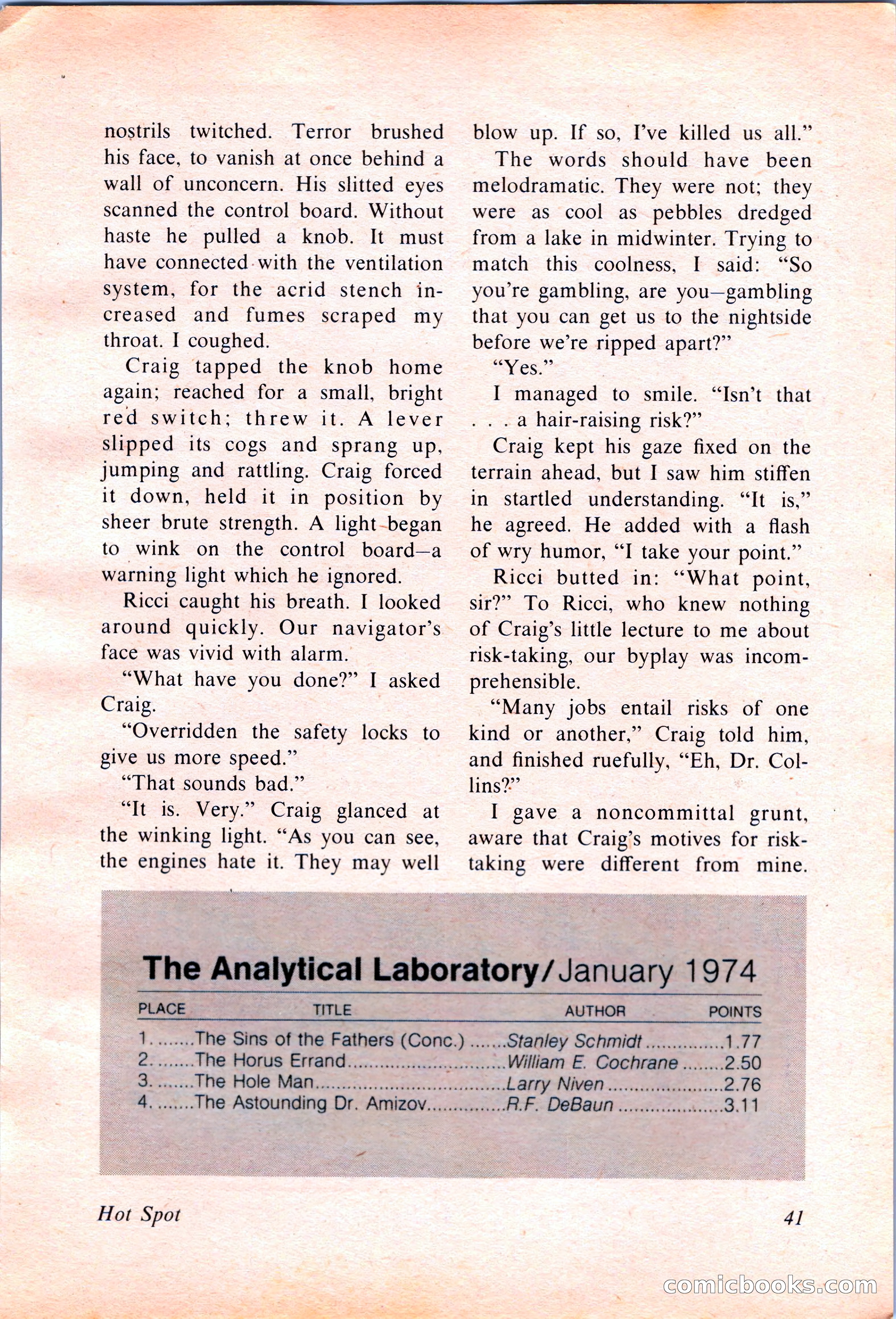 Analog Science Fiction and Fact, April 1974 — page 41 of 180