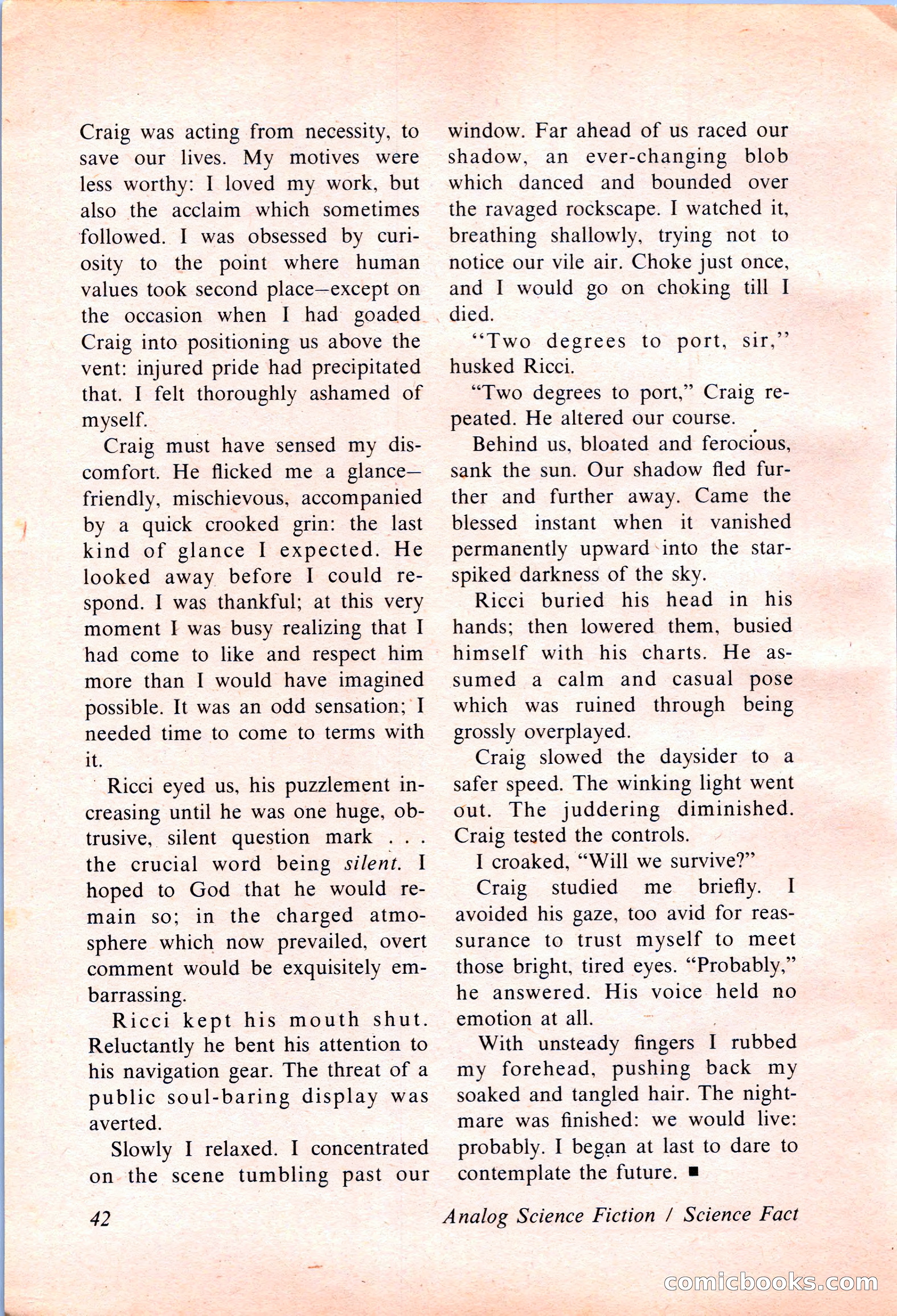 Analog Science Fiction and Fact, April 1974 — page 42 of 180