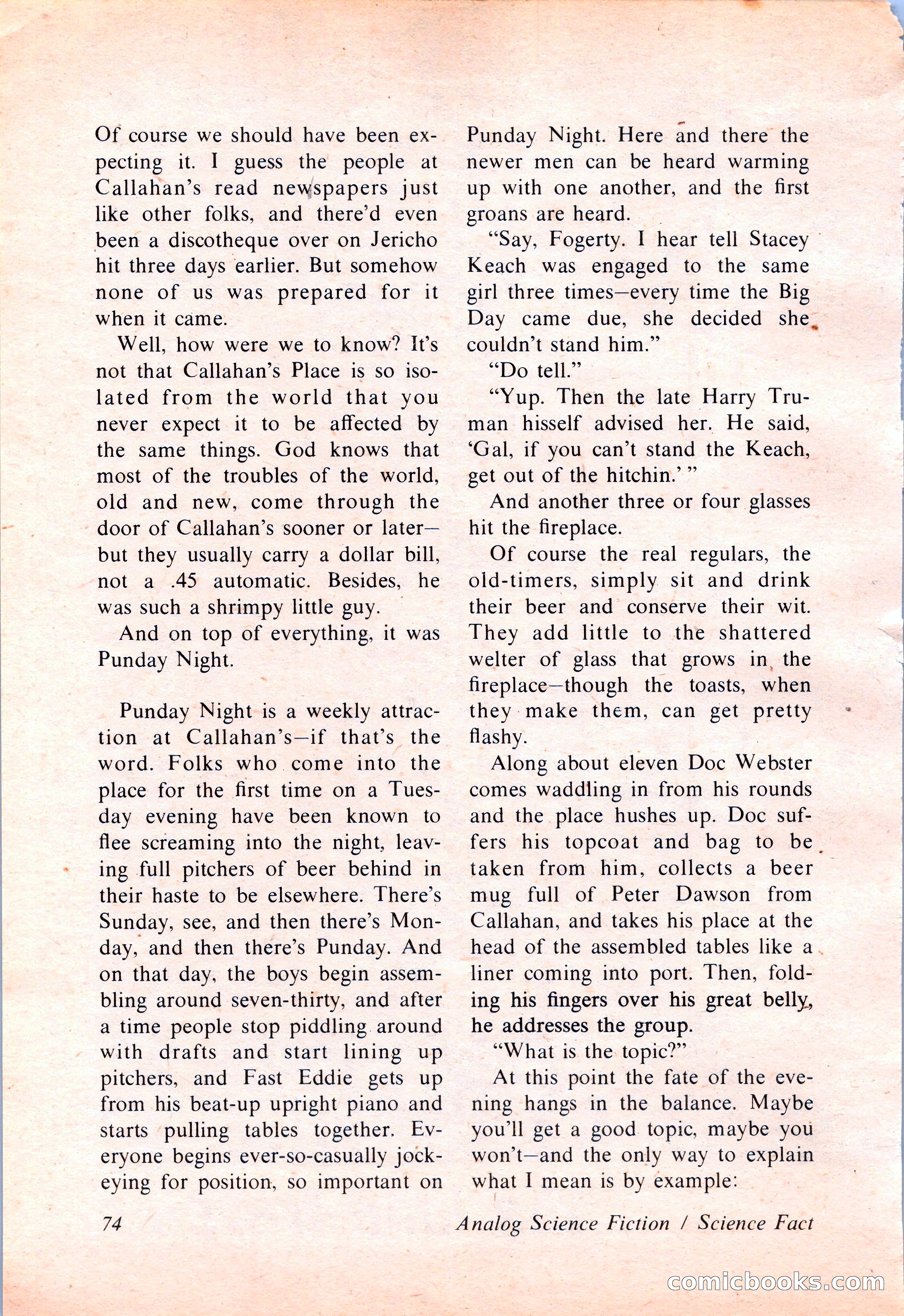 Analog Science Fiction and Fact, April 1974 — page 74 of 180