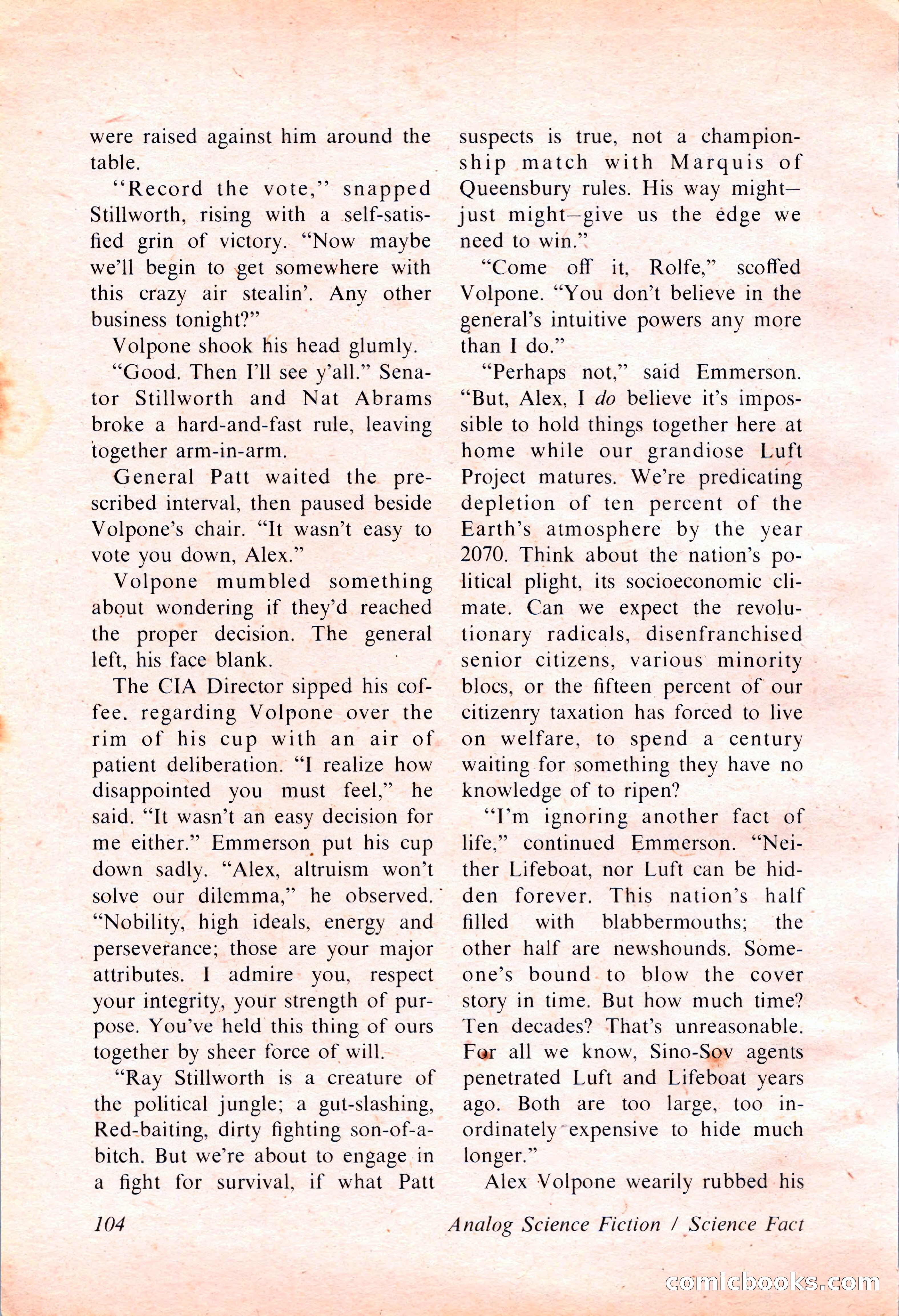 Analog Science Fiction and Fact, April 1974 — page 104 of 180