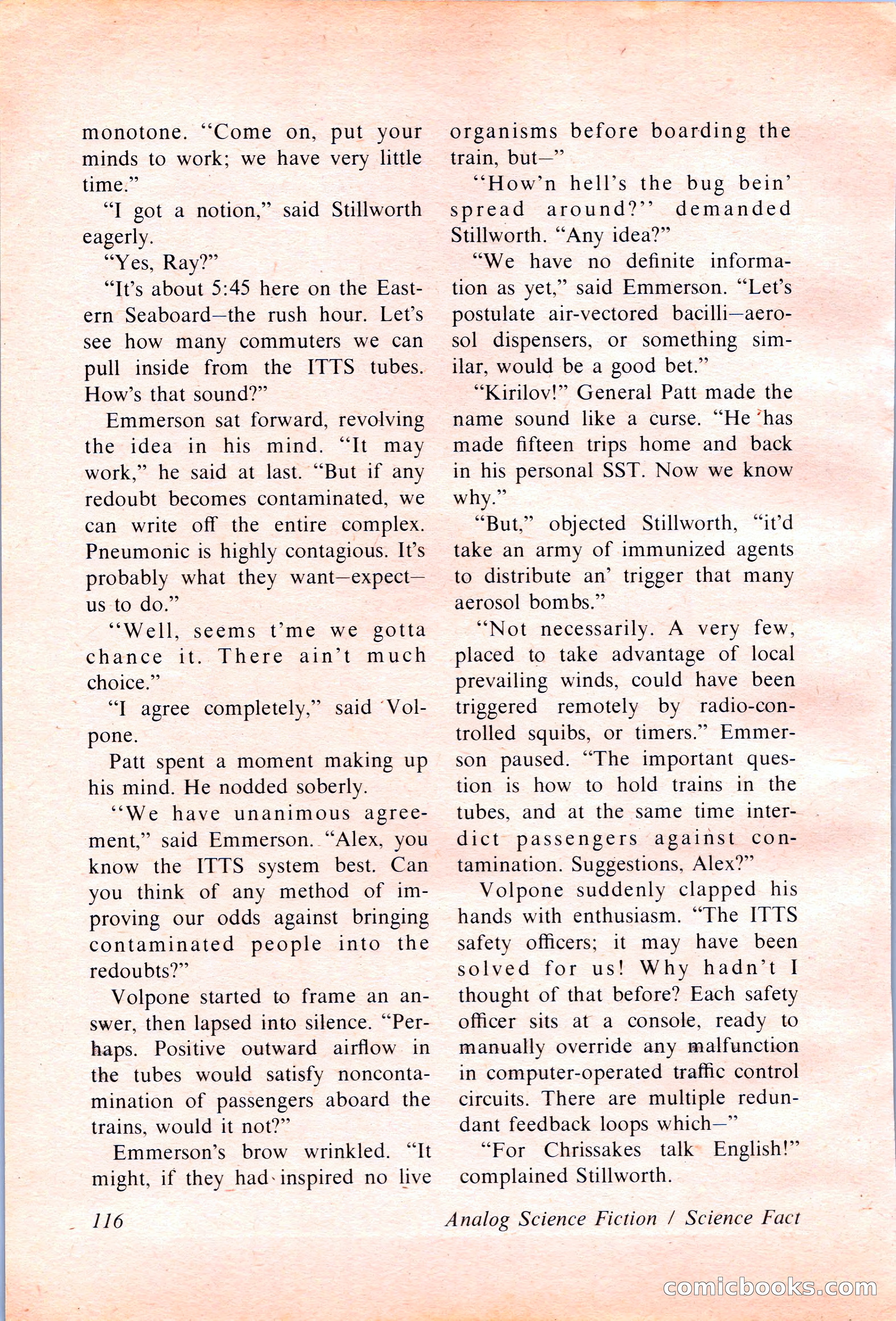 Analog Science Fiction and Fact, April 1974 — page 116 of 180