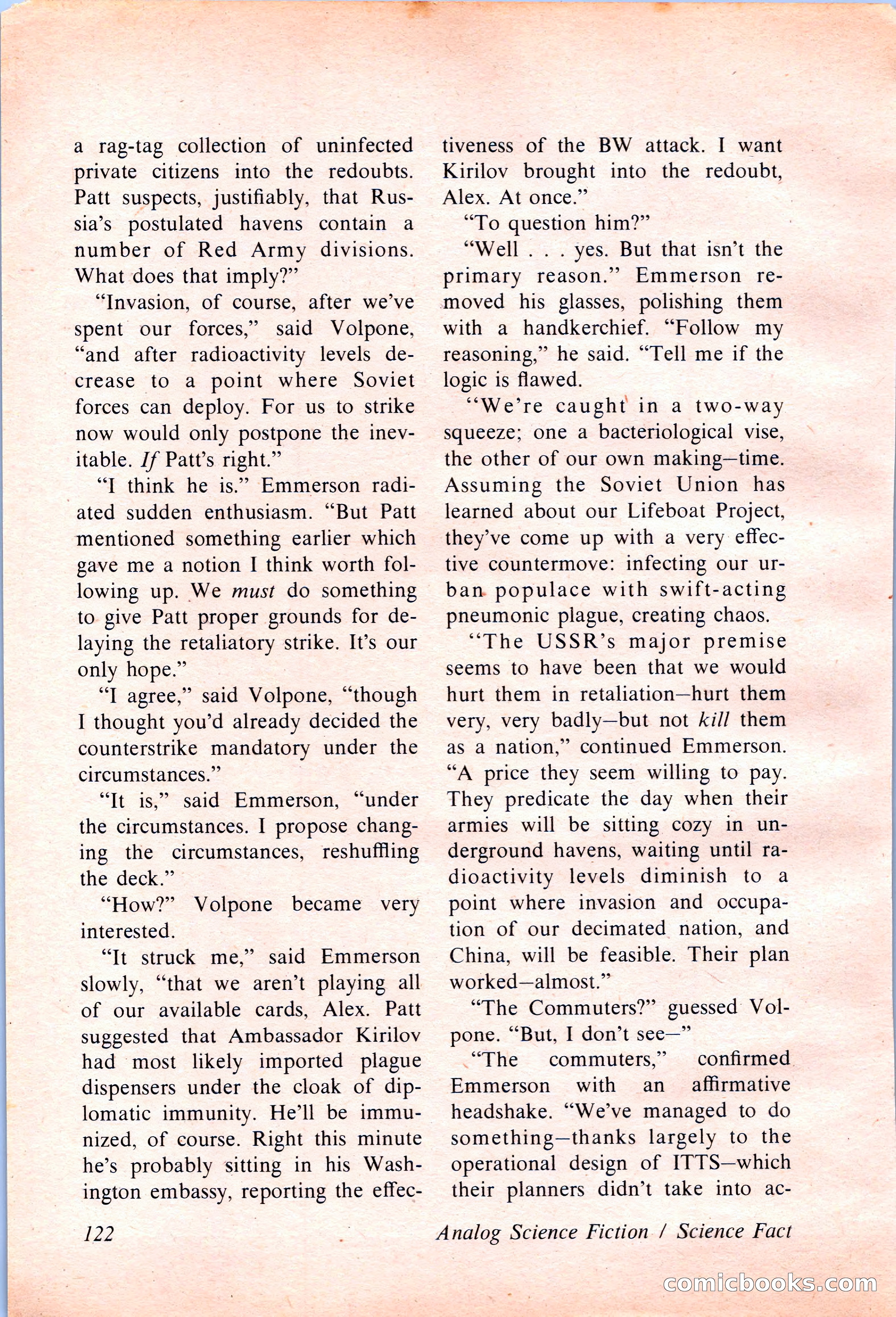 Analog Science Fiction and Fact, April 1974 — page 122 of 180
