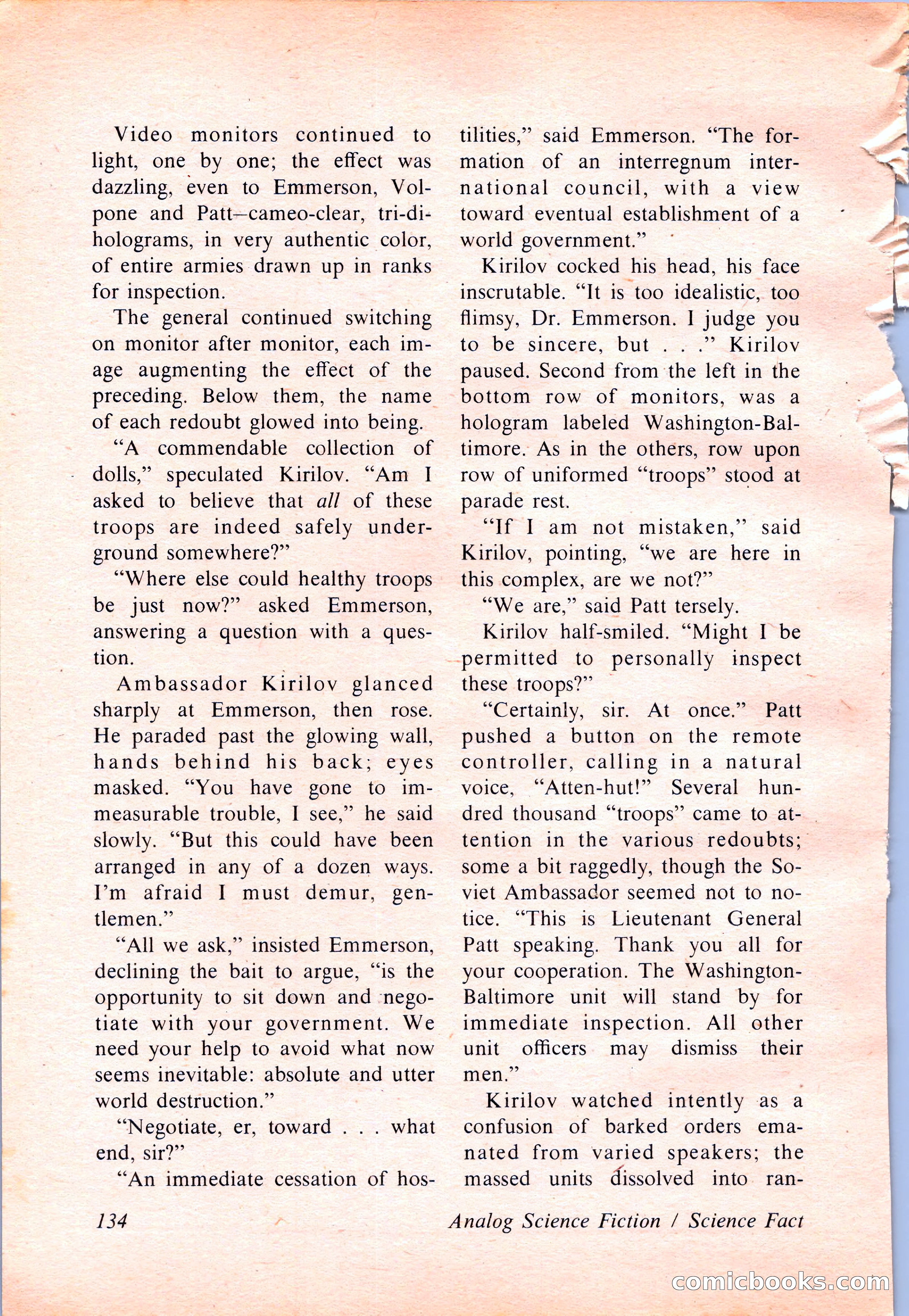 Analog Science Fiction and Fact, April 1974 — page 134 of 180