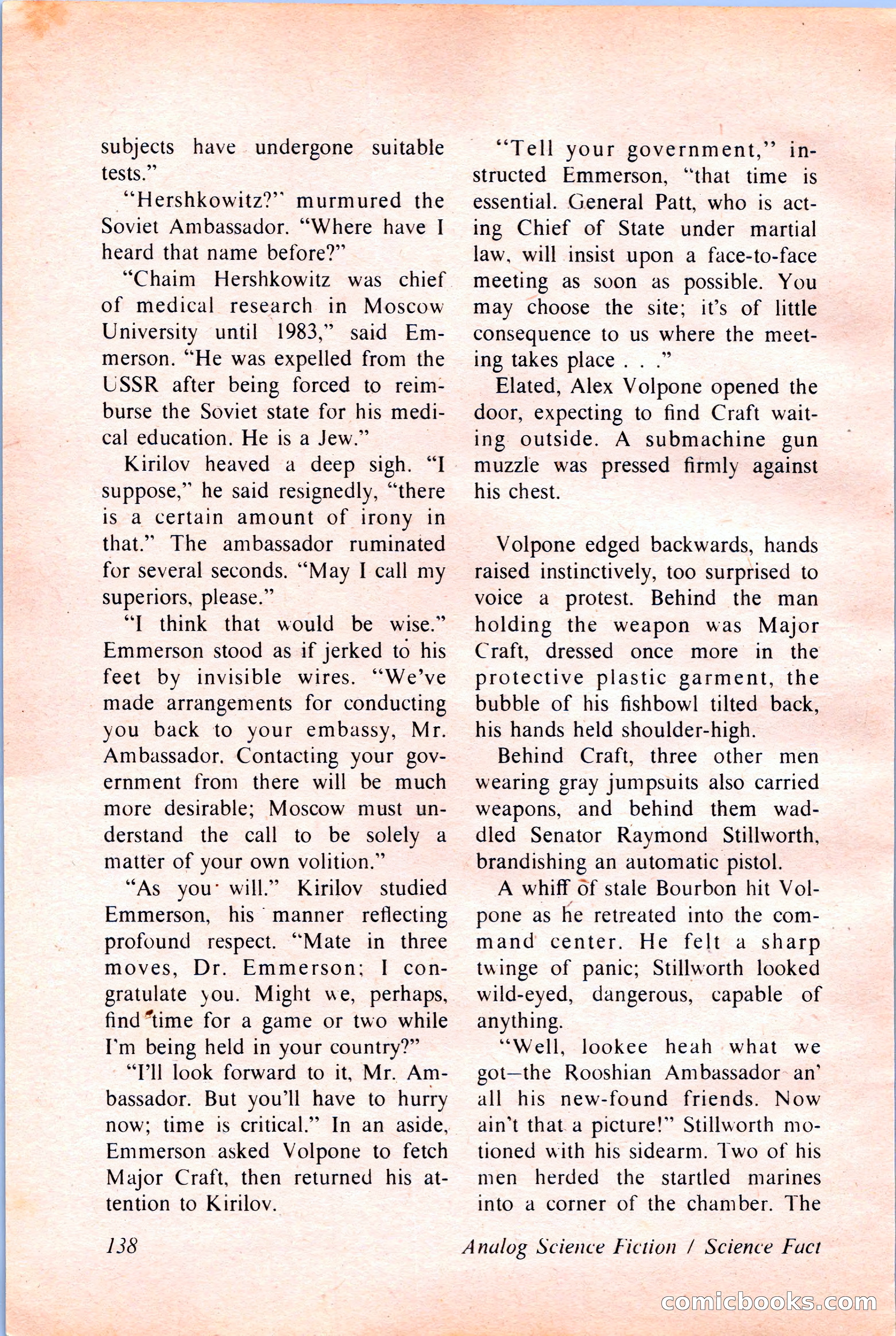 Analog Science Fiction and Fact, April 1974 — page 138 of 180