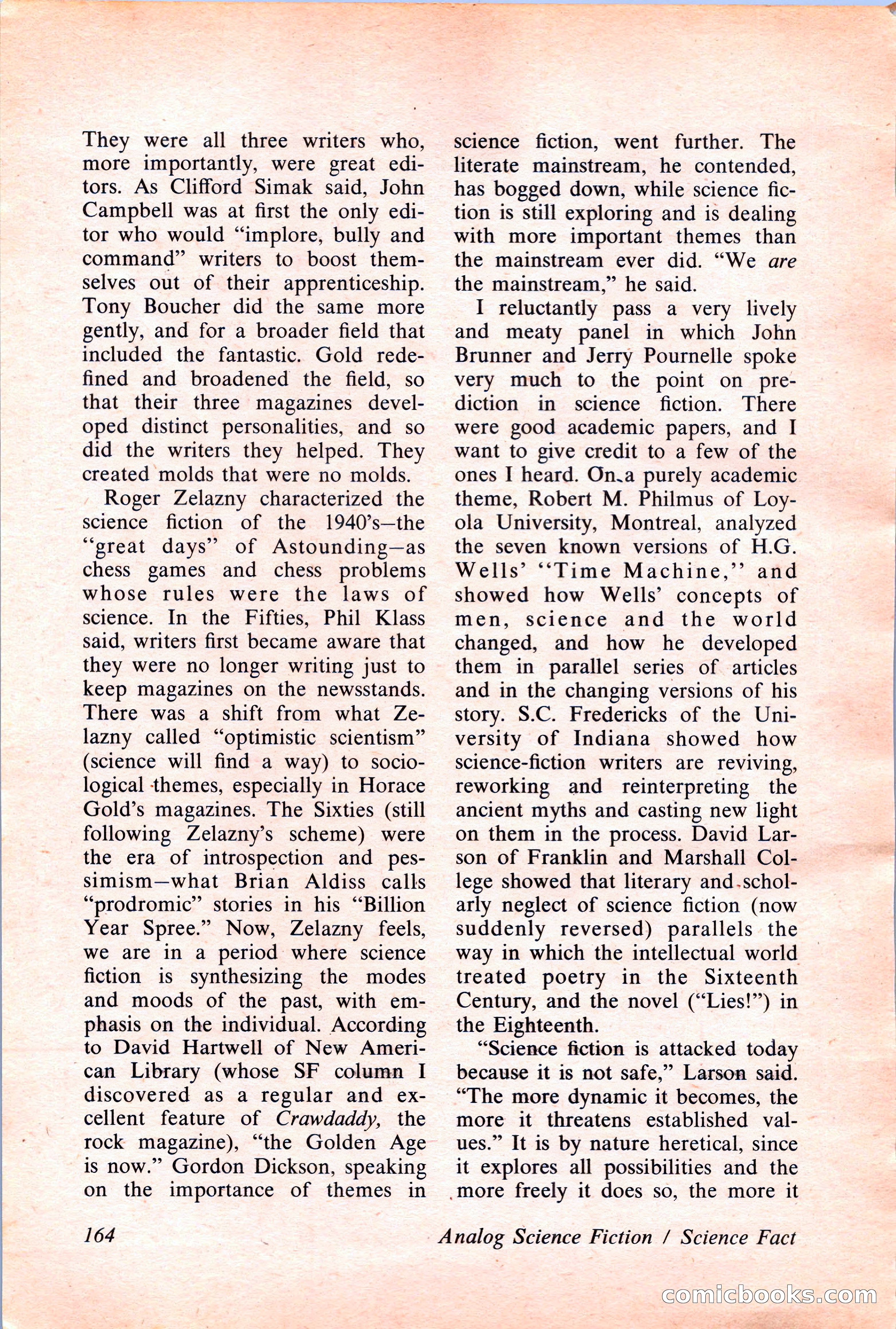 Analog Science Fiction and Fact, April 1974 — page 164 of 180