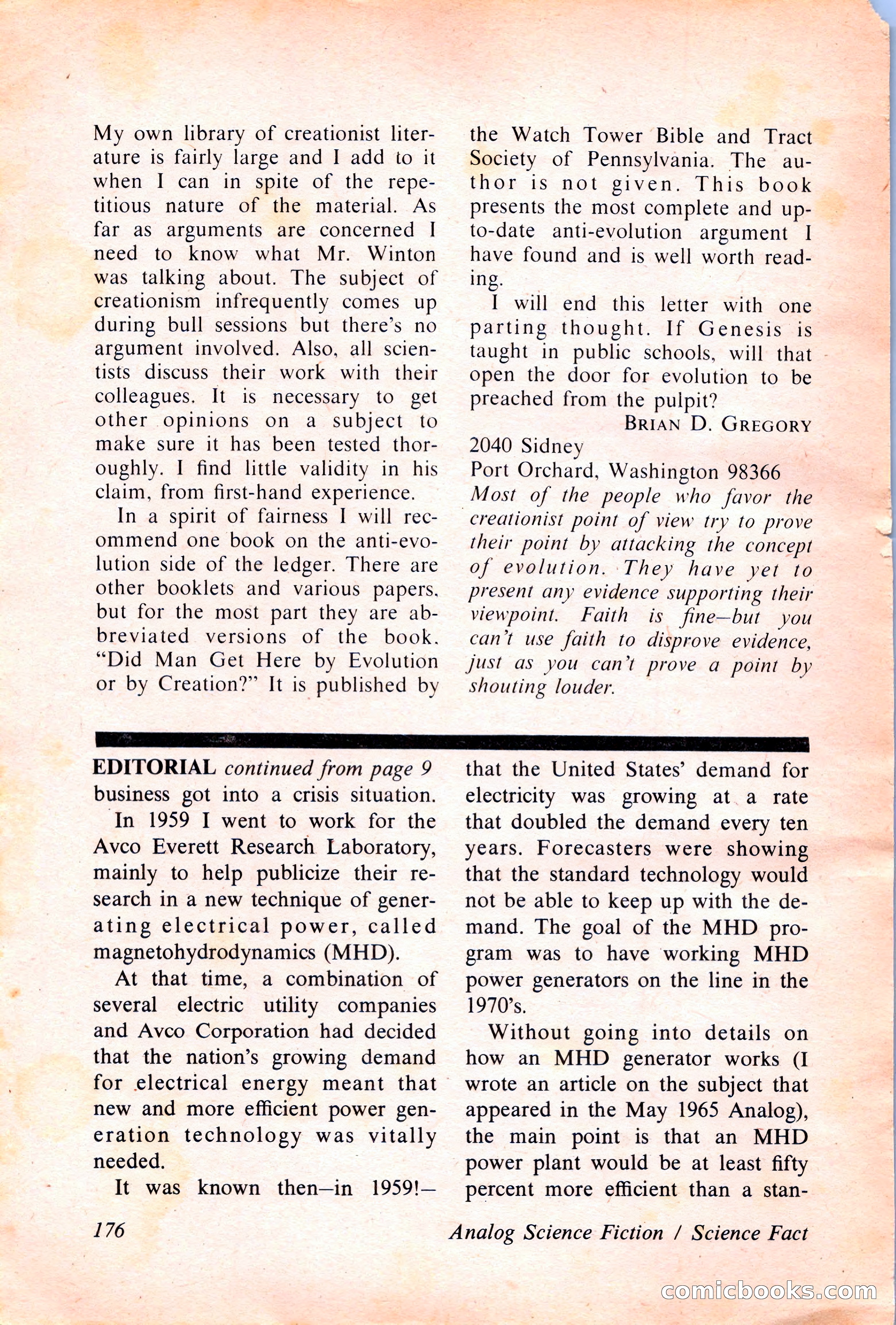 Analog Science Fiction and Fact, April 1974 — page 176 of 180