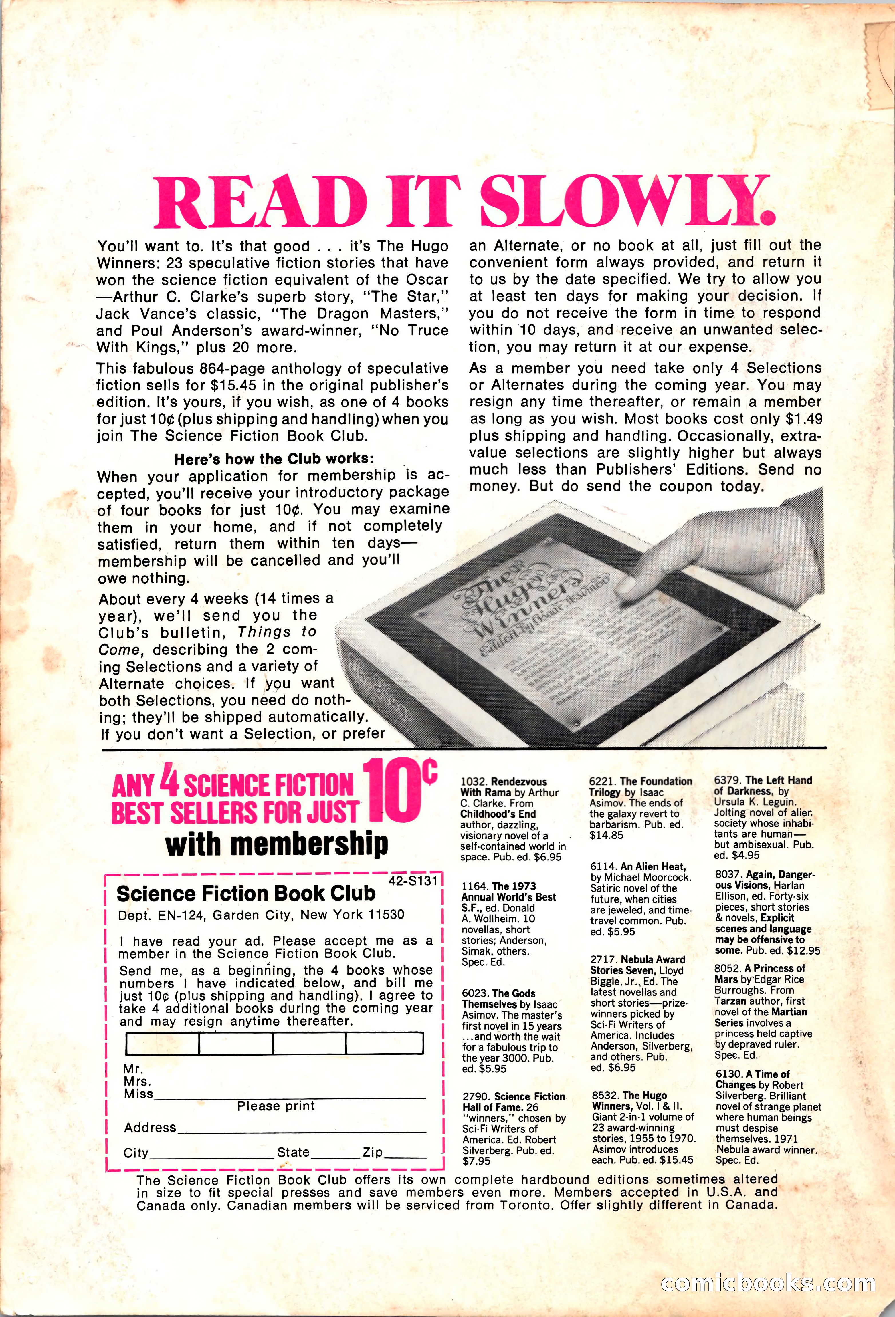 Analog Science Fiction and Fact, April 1974 — page 180 of 180