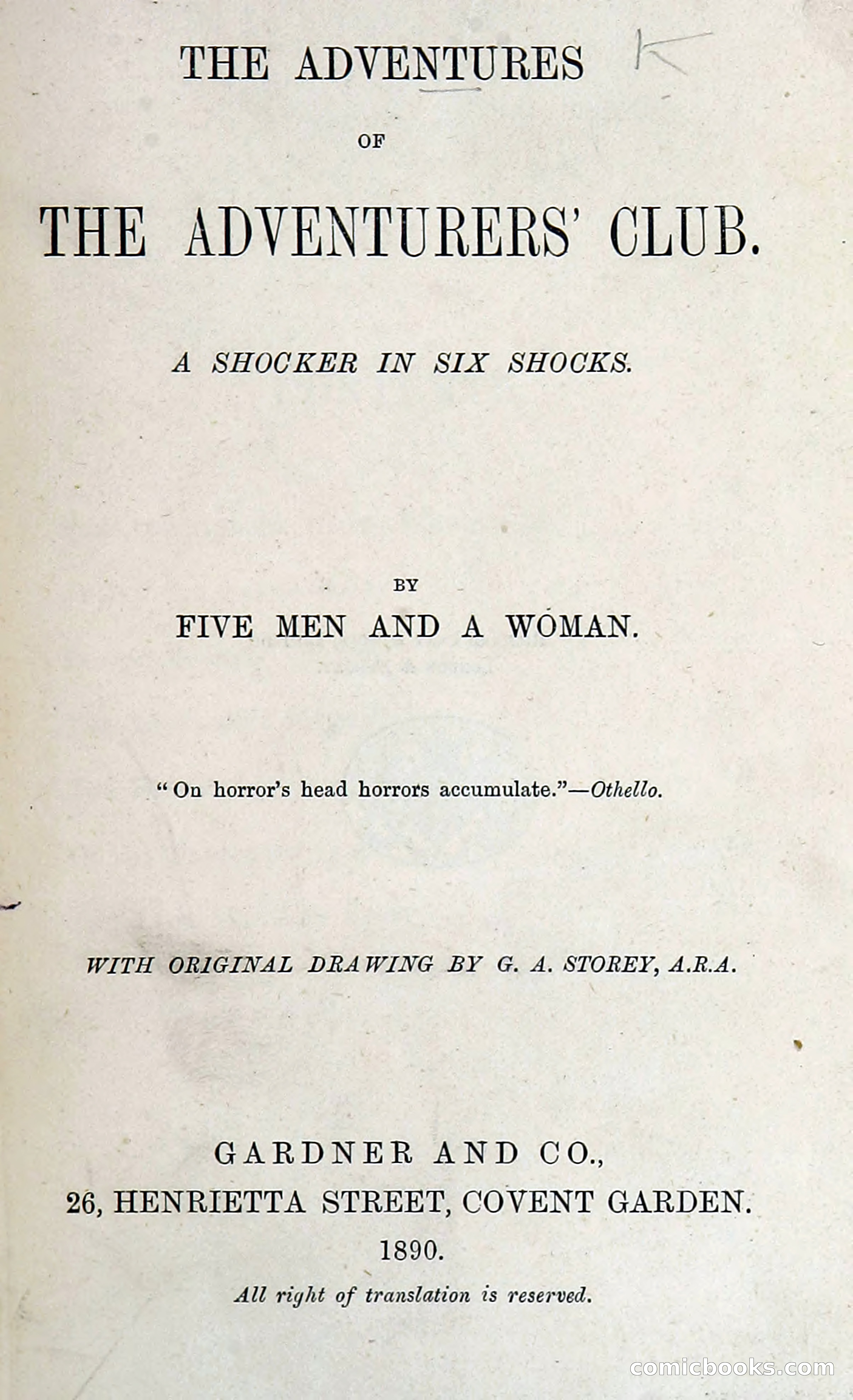 The Adventures of the Adventurers' Club: A Shocker in Six Shocks by Five Men & a Woman — page 3 of 132