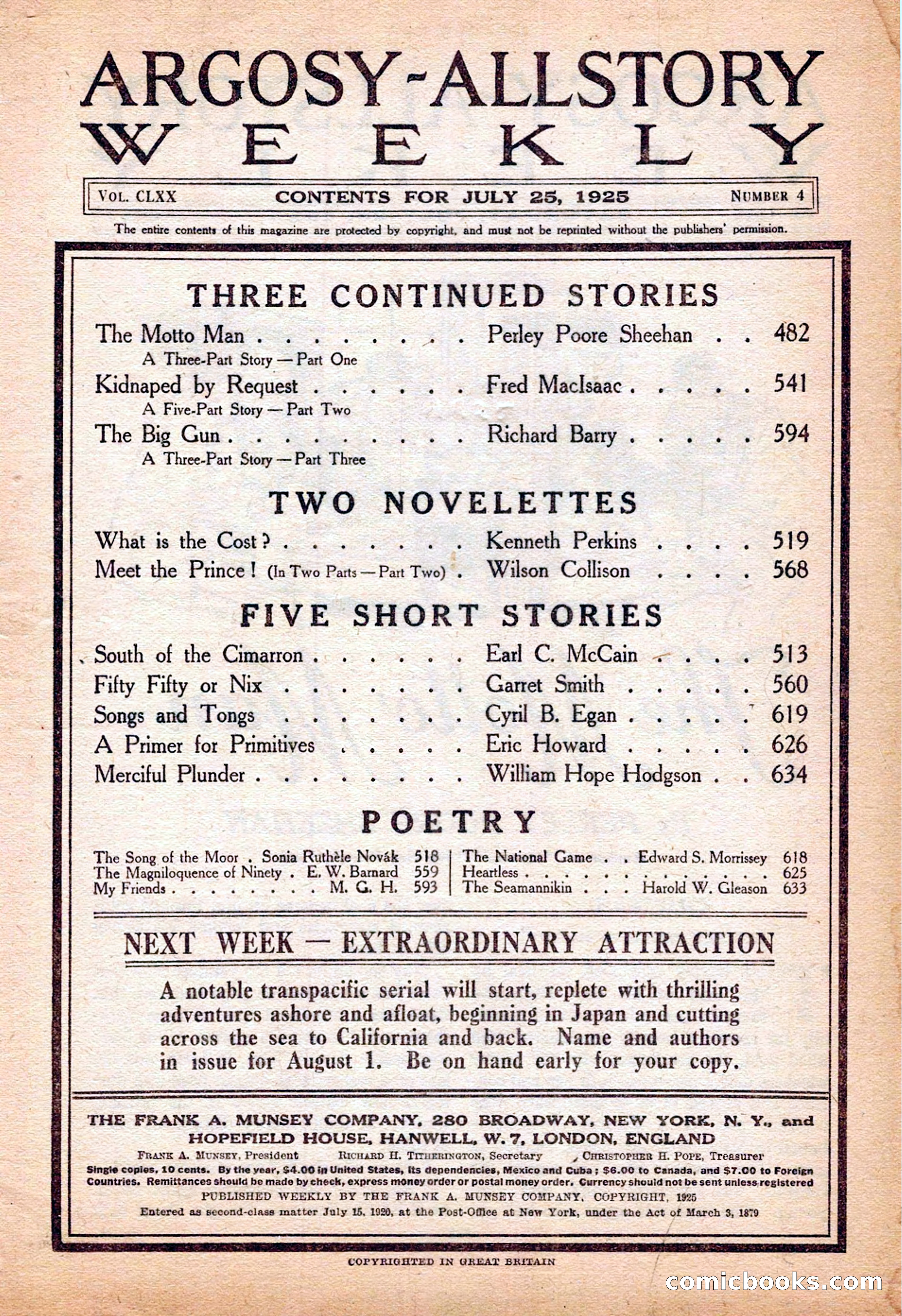 Argosy All-Story Weekly — page 3 of 164