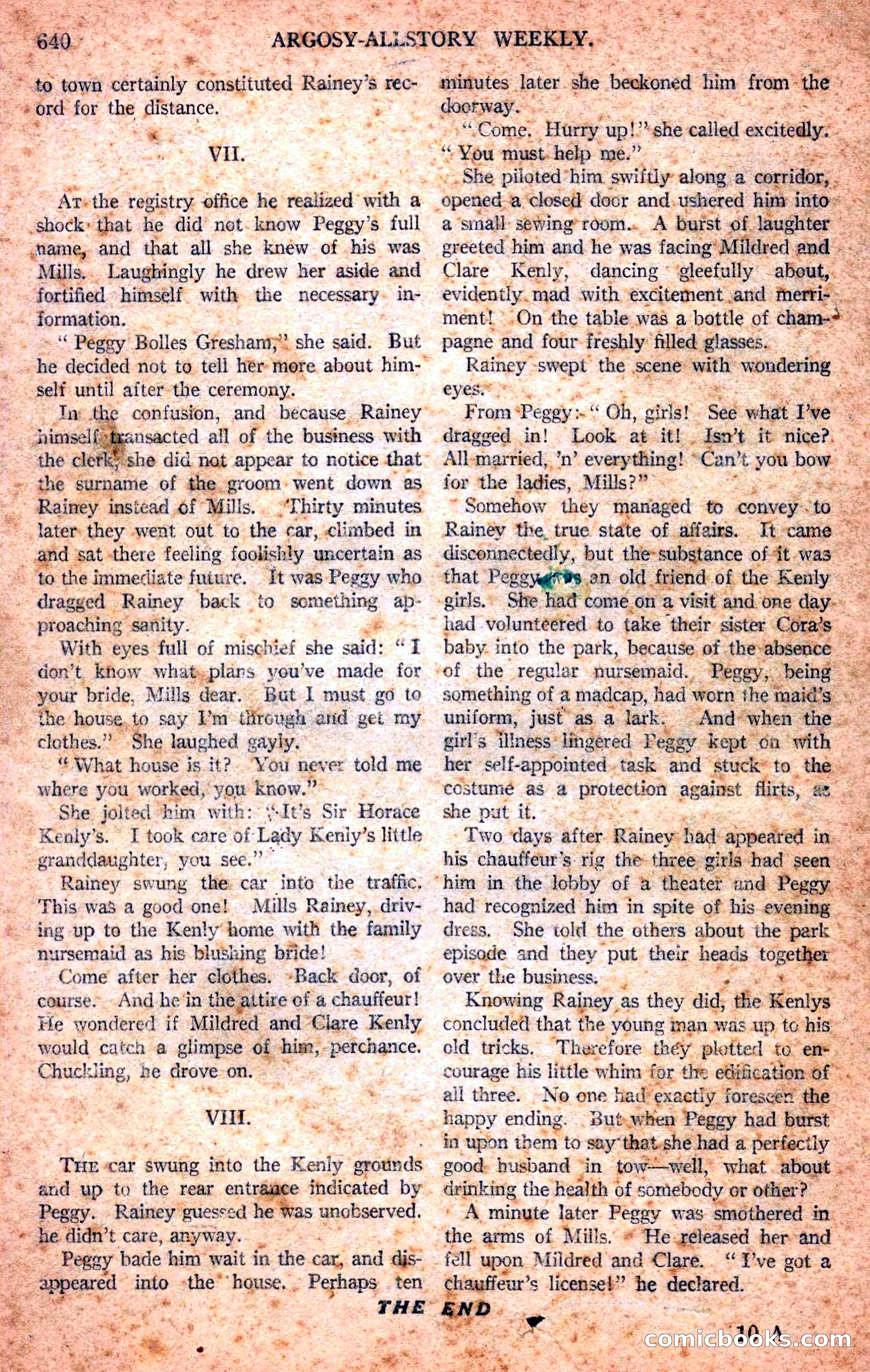 Argosy All-Story Weekly — page 170 of 170
