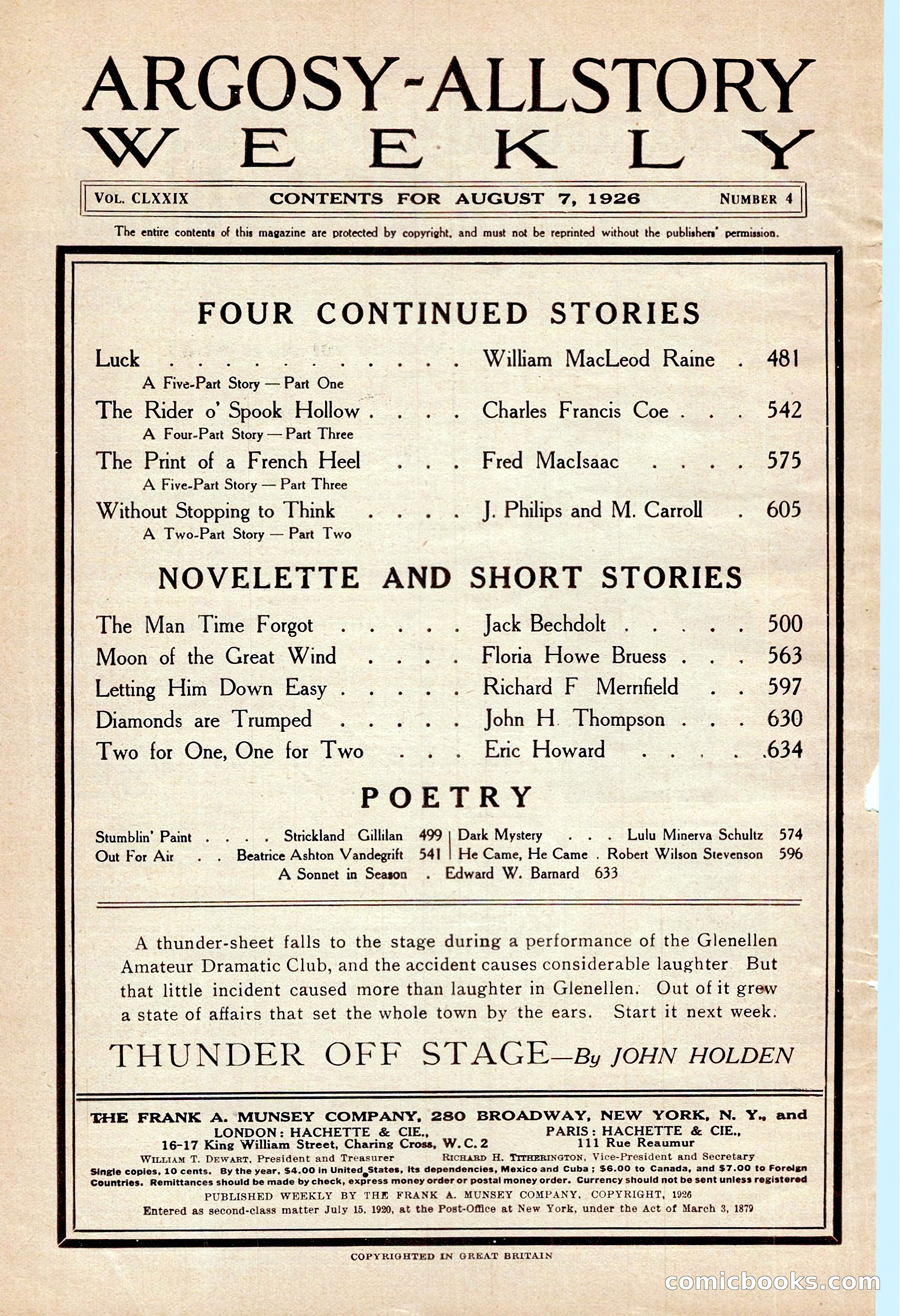 Argosy All-Story Weekly — page 4 of 176
