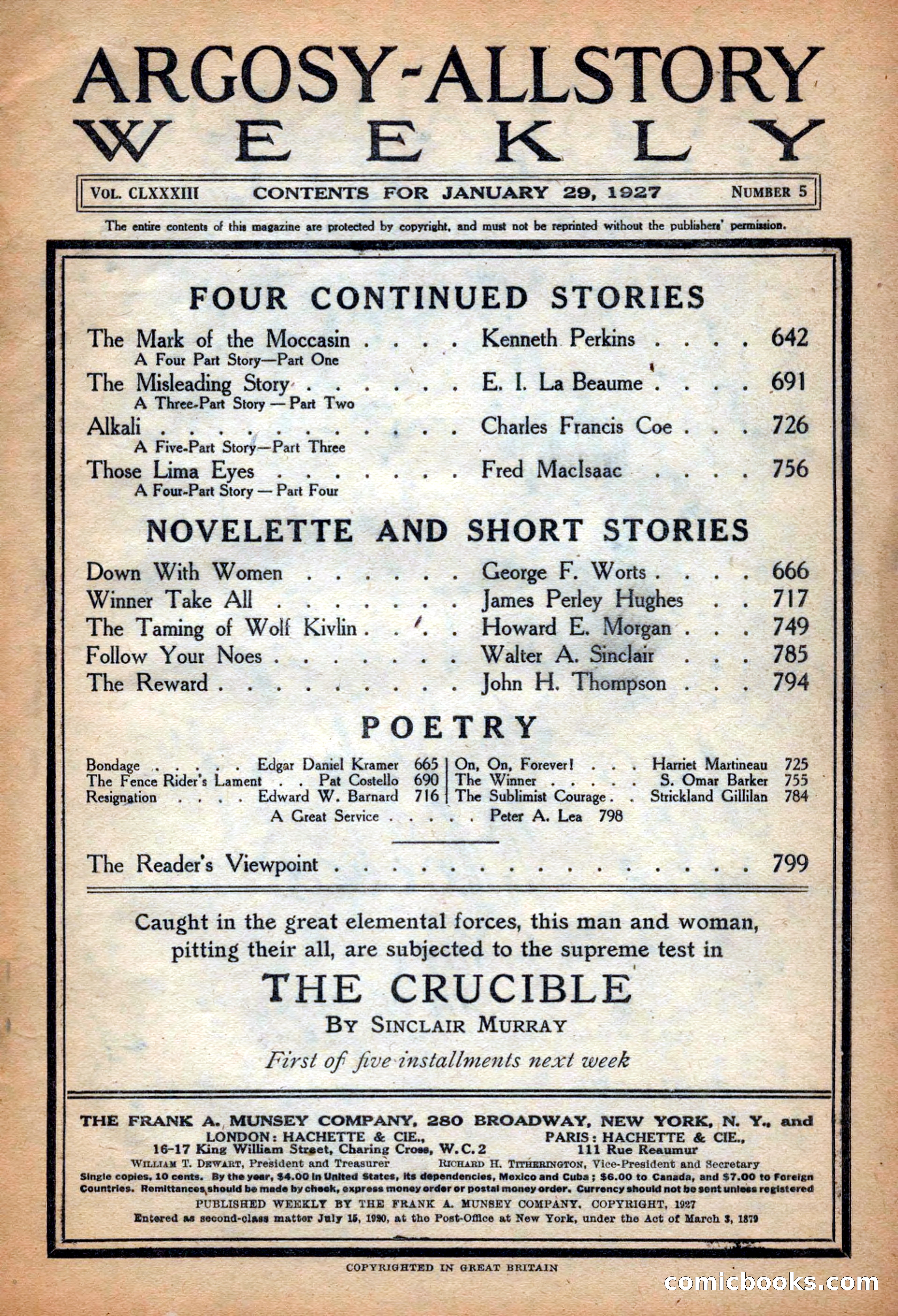 Argosy All-Story Weekly — page 3 of 164