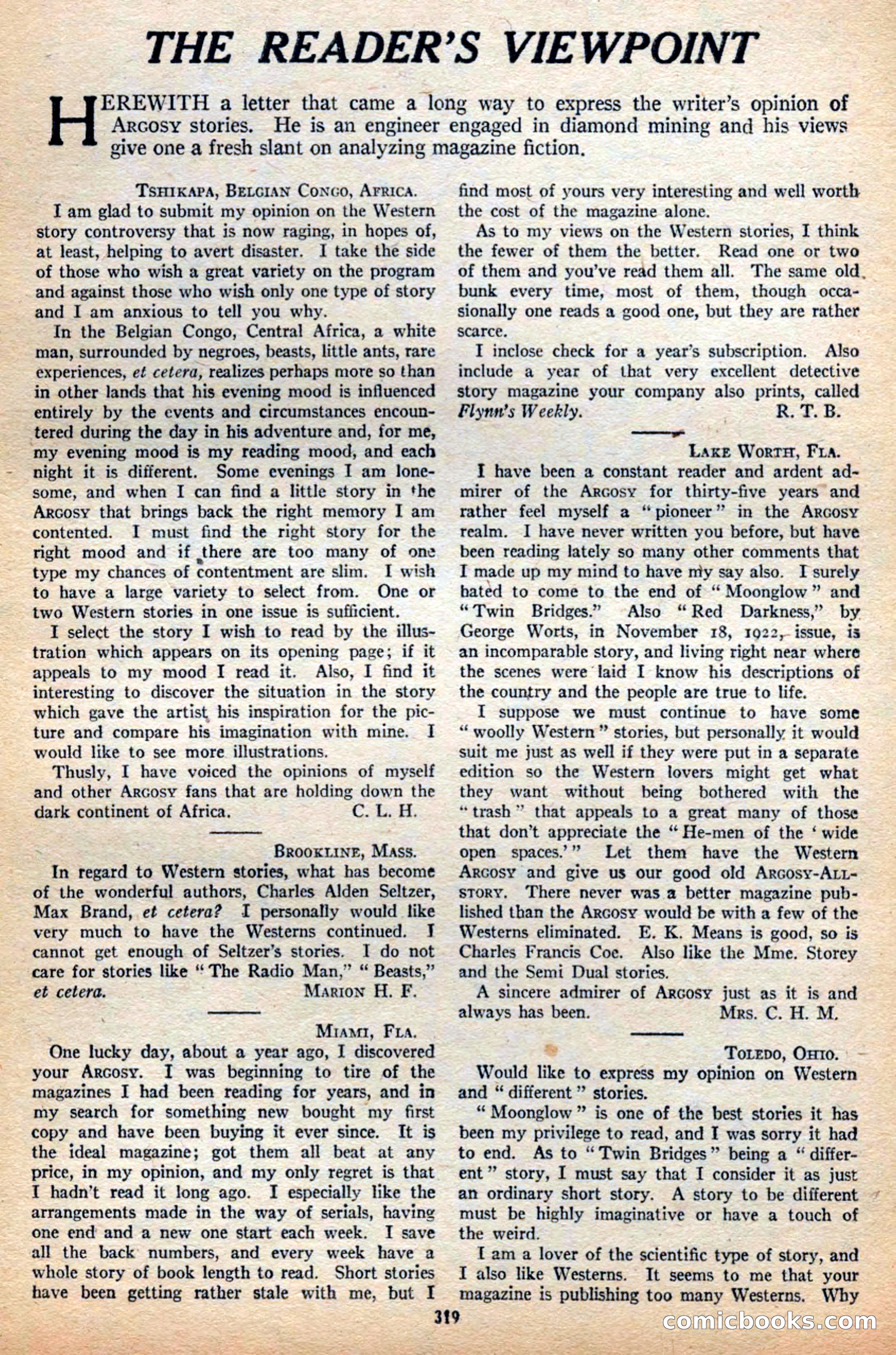 Argosy All-Story Weekly — page 165 of 168