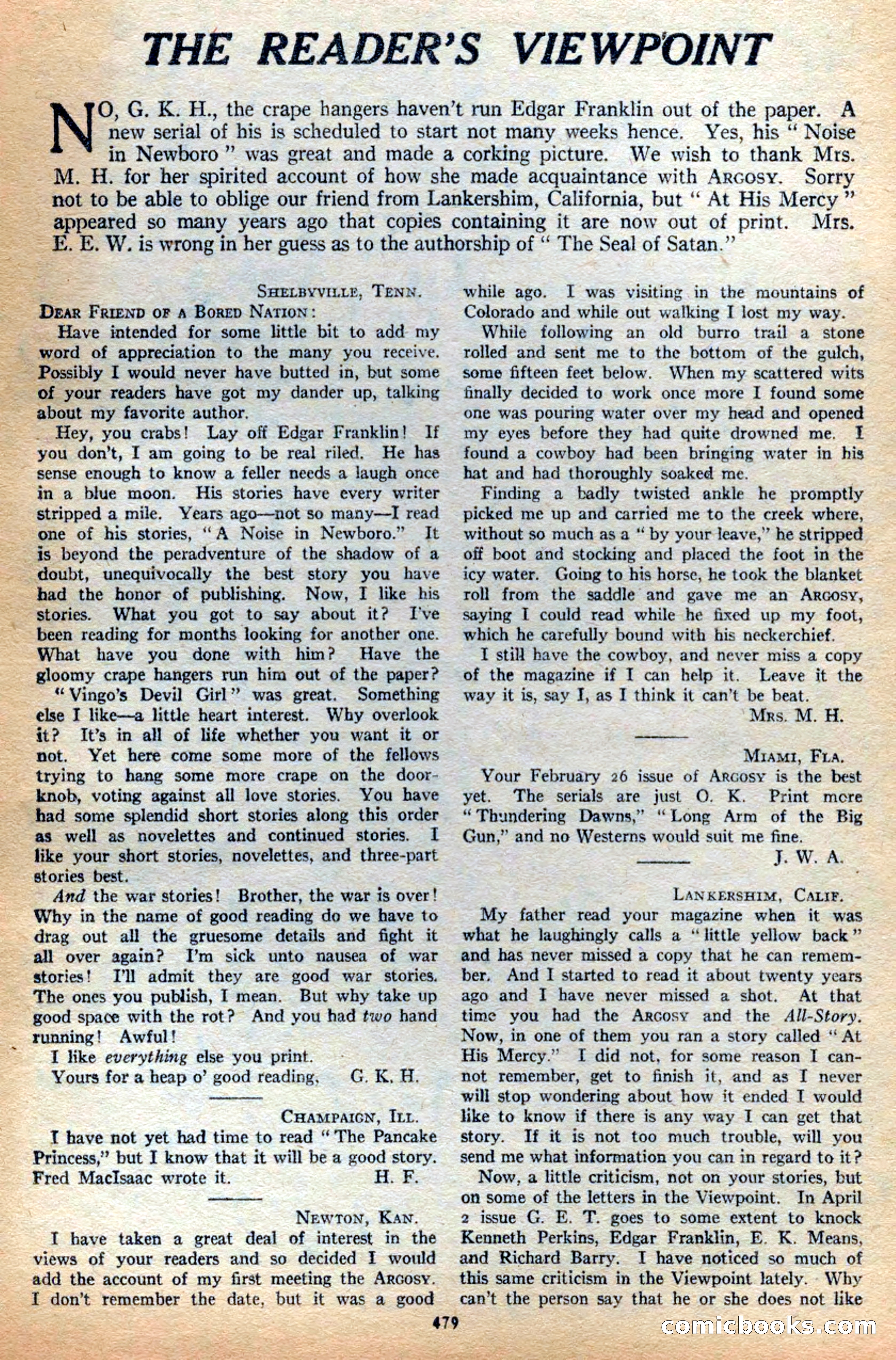 Argosy All-Story Weekly — page 161 of 164