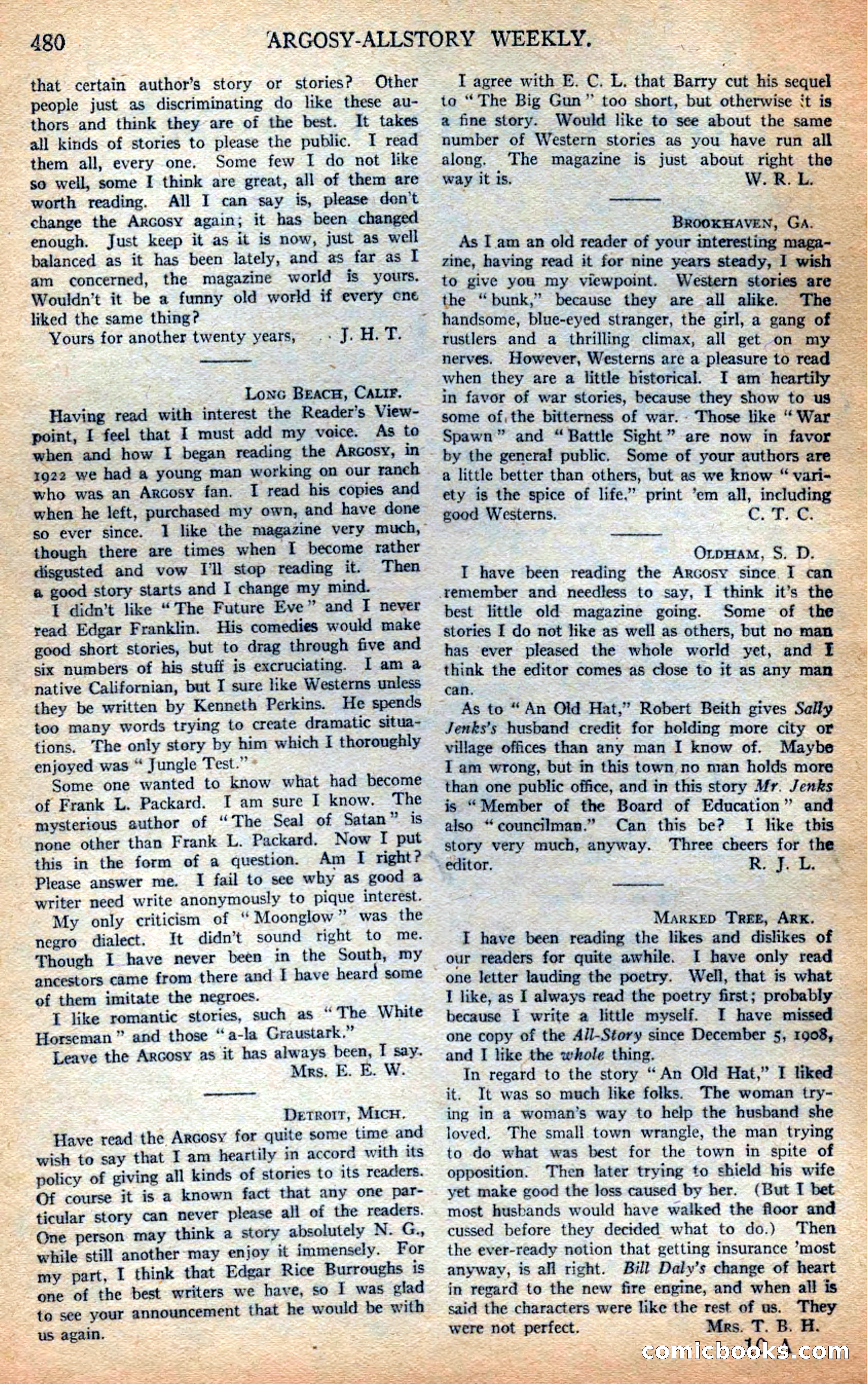 Argosy All-Story Weekly — page 162 of 164