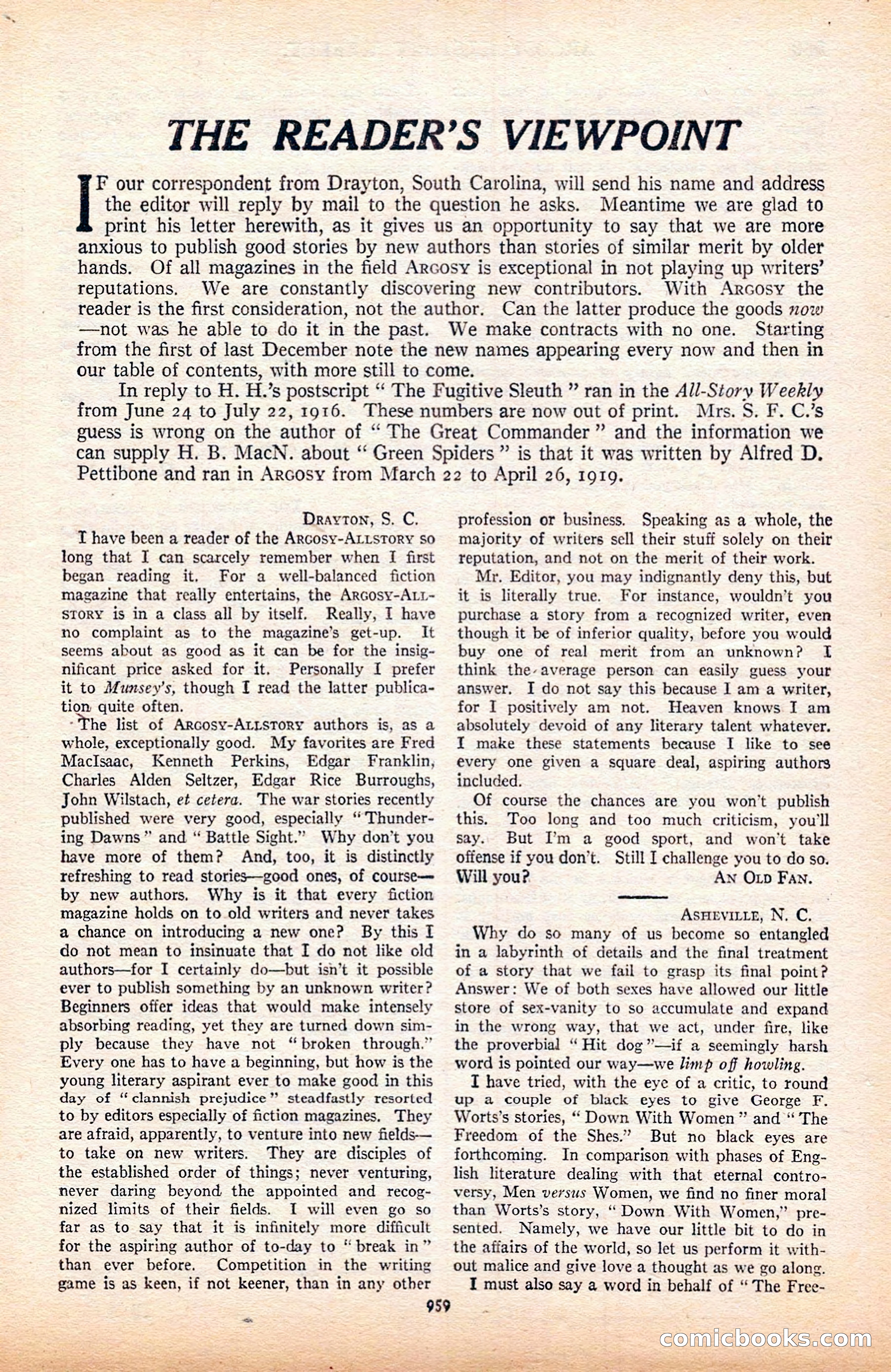 Argosy All-Story Weekly — page 161 of 164