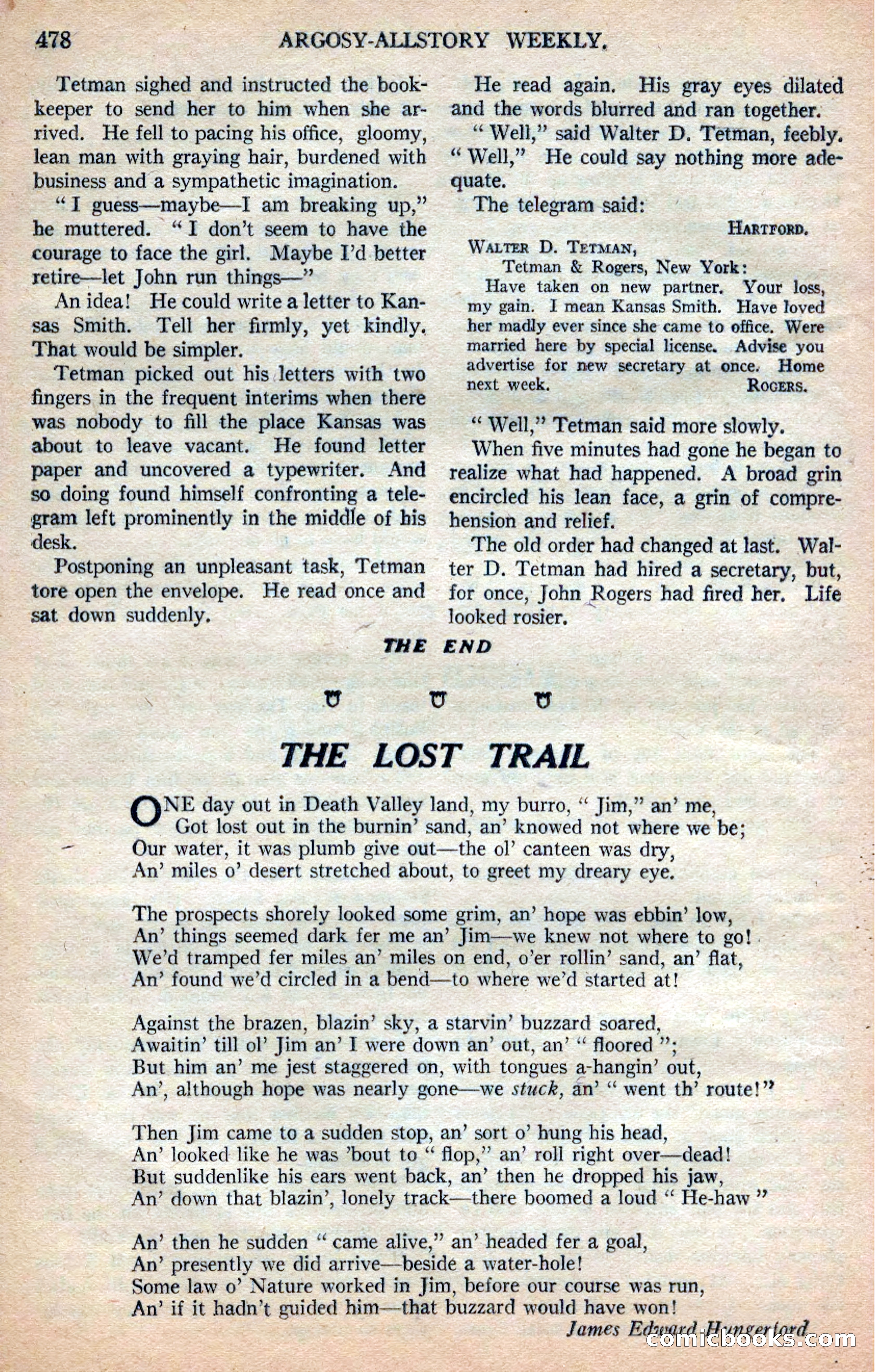 Argosy All-Story Weekly — page 164 of 168
