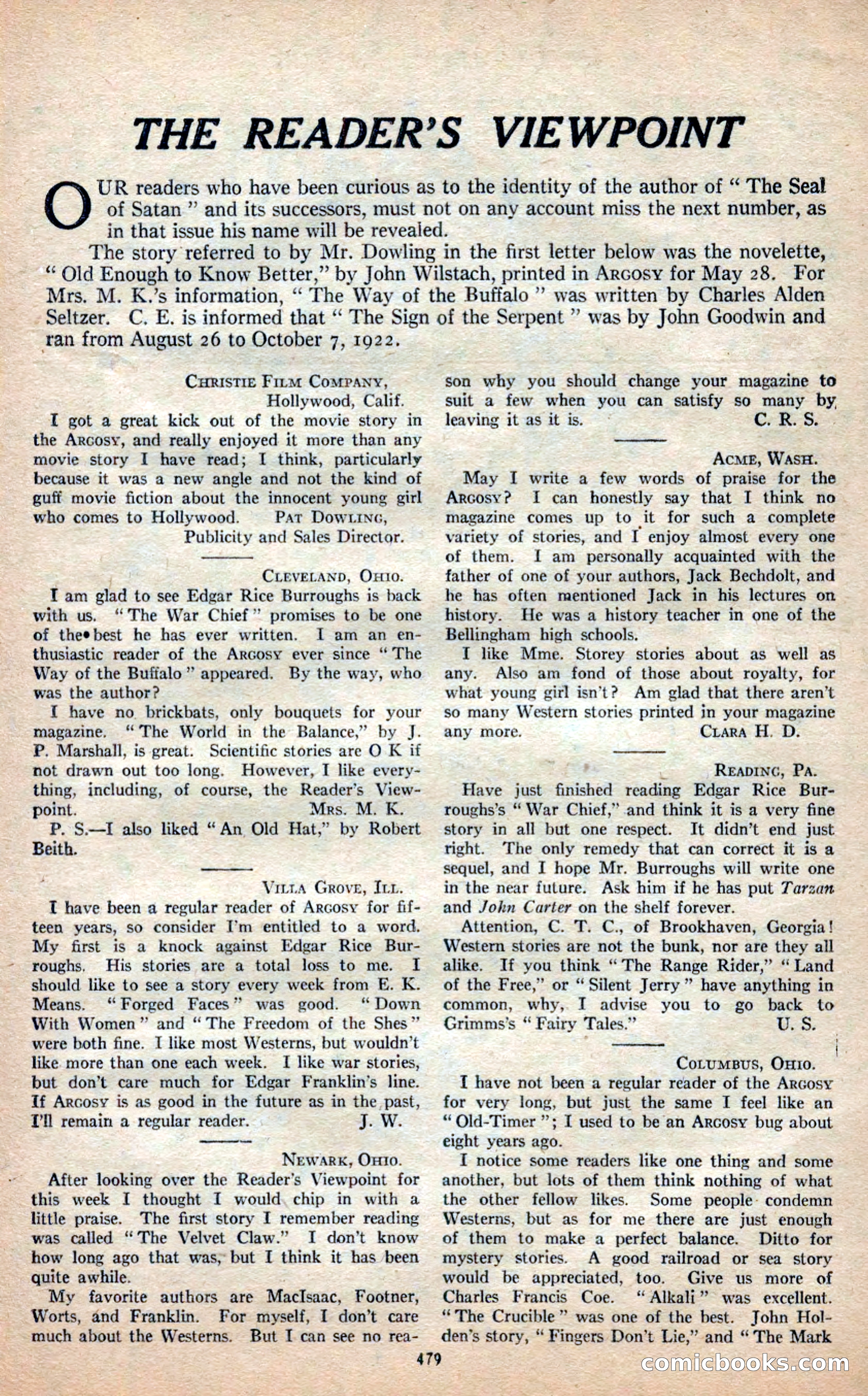 Argosy All-Story Weekly — page 165 of 168