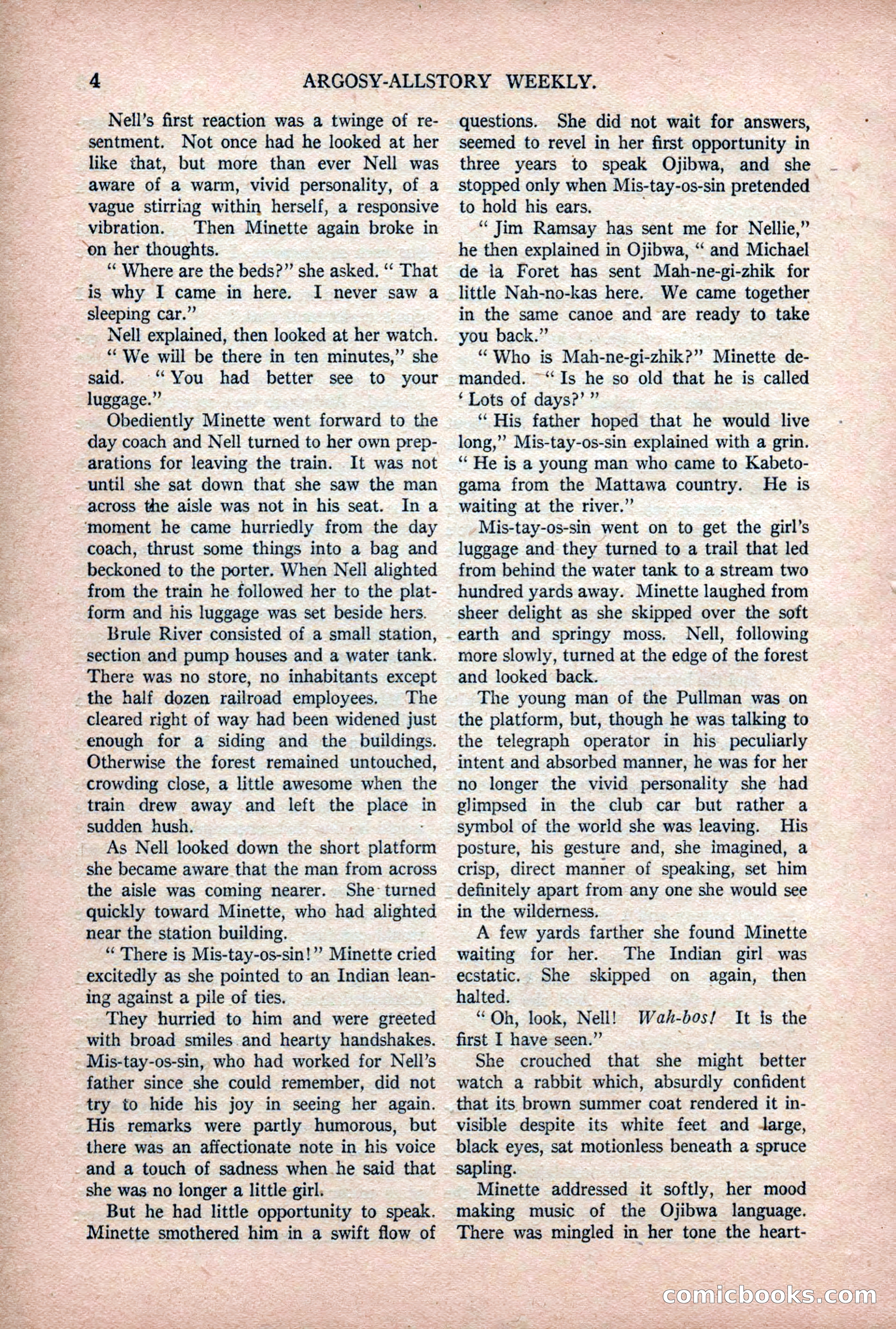 Argosy All-Story Weekly — "Lure of the Wild" — page 16 of 174