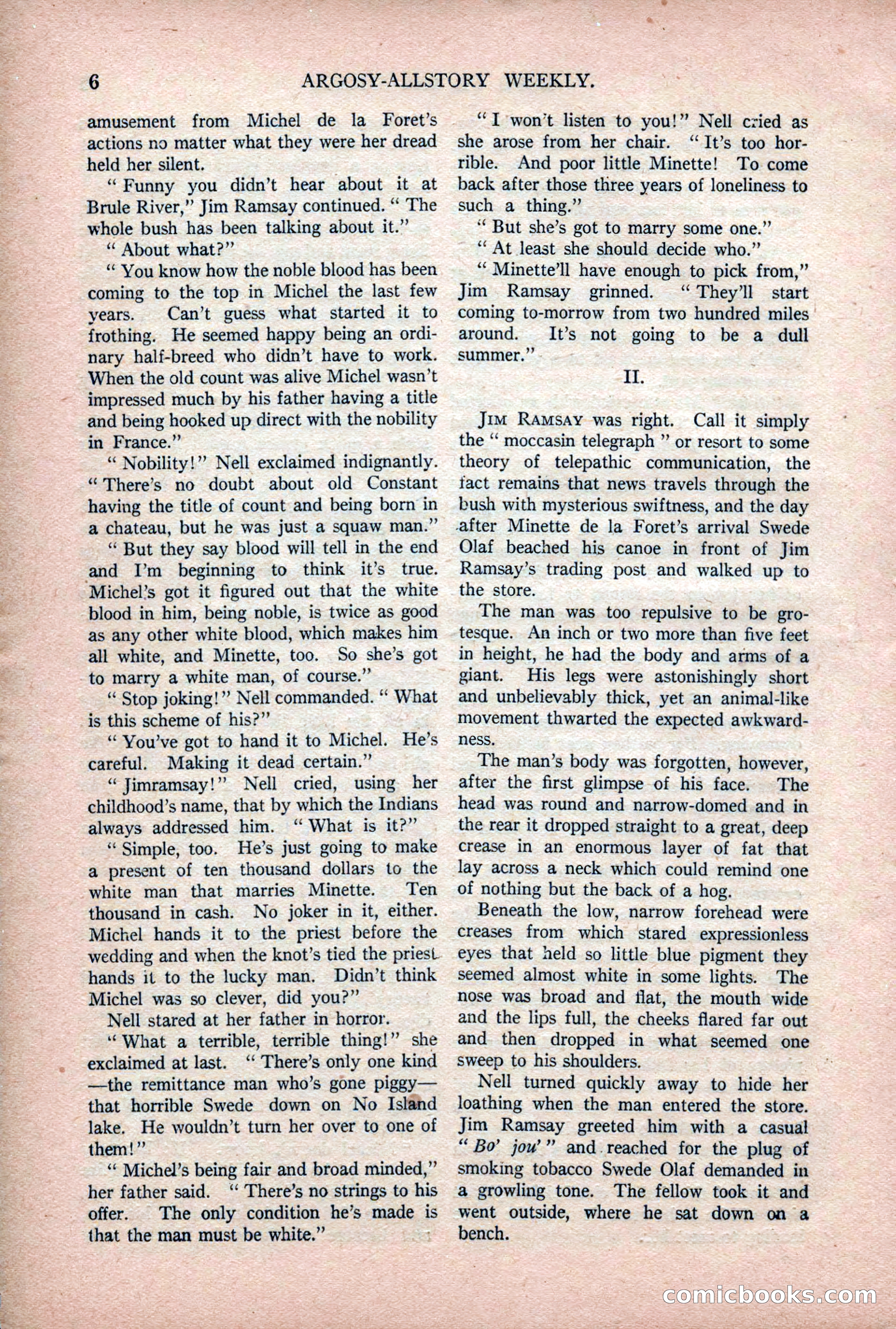 Argosy All-Story Weekly — "Lure of the Wild" — page 18 of 174