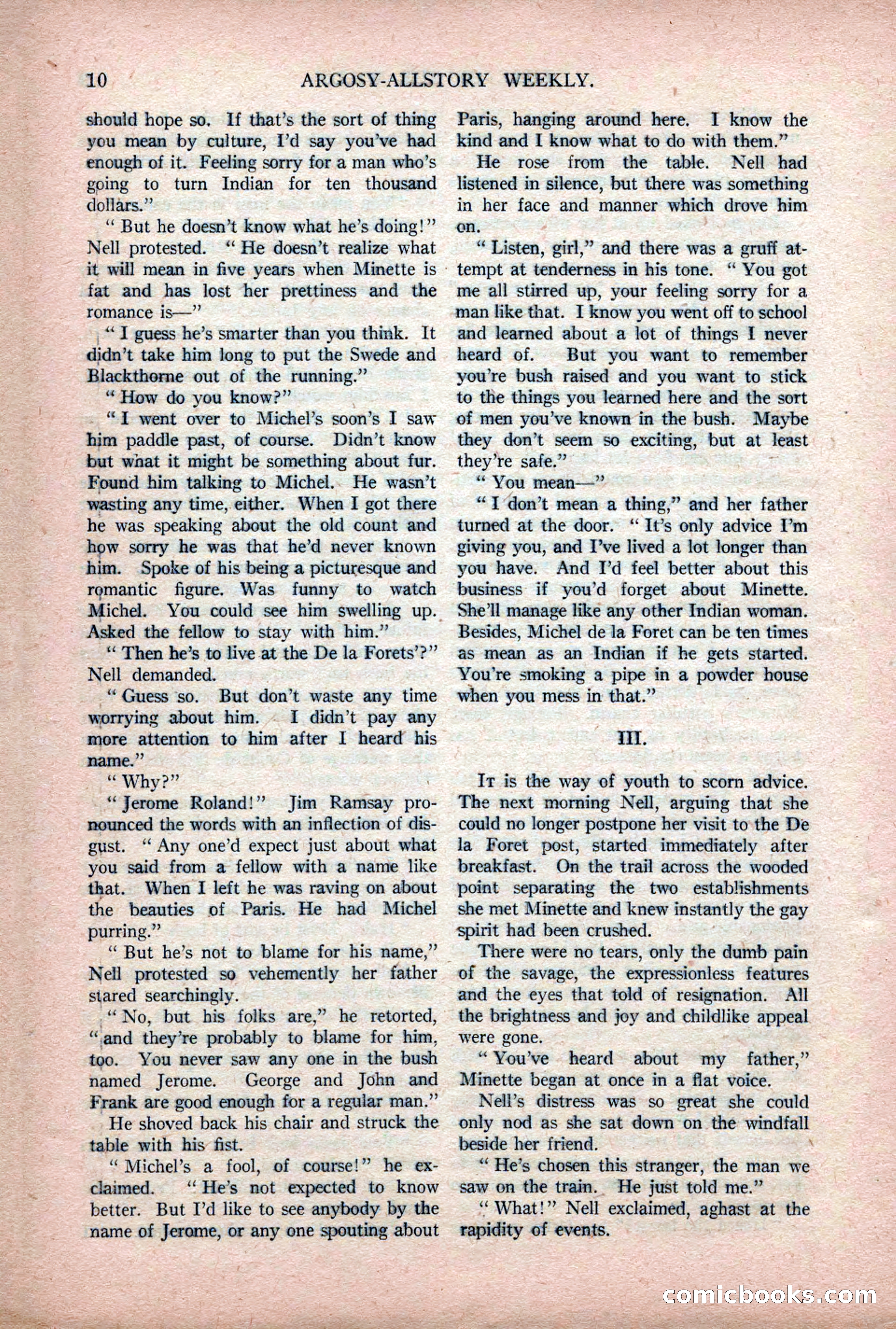 Argosy All-Story Weekly — "Lure of the Wild" — page 22 of 174
