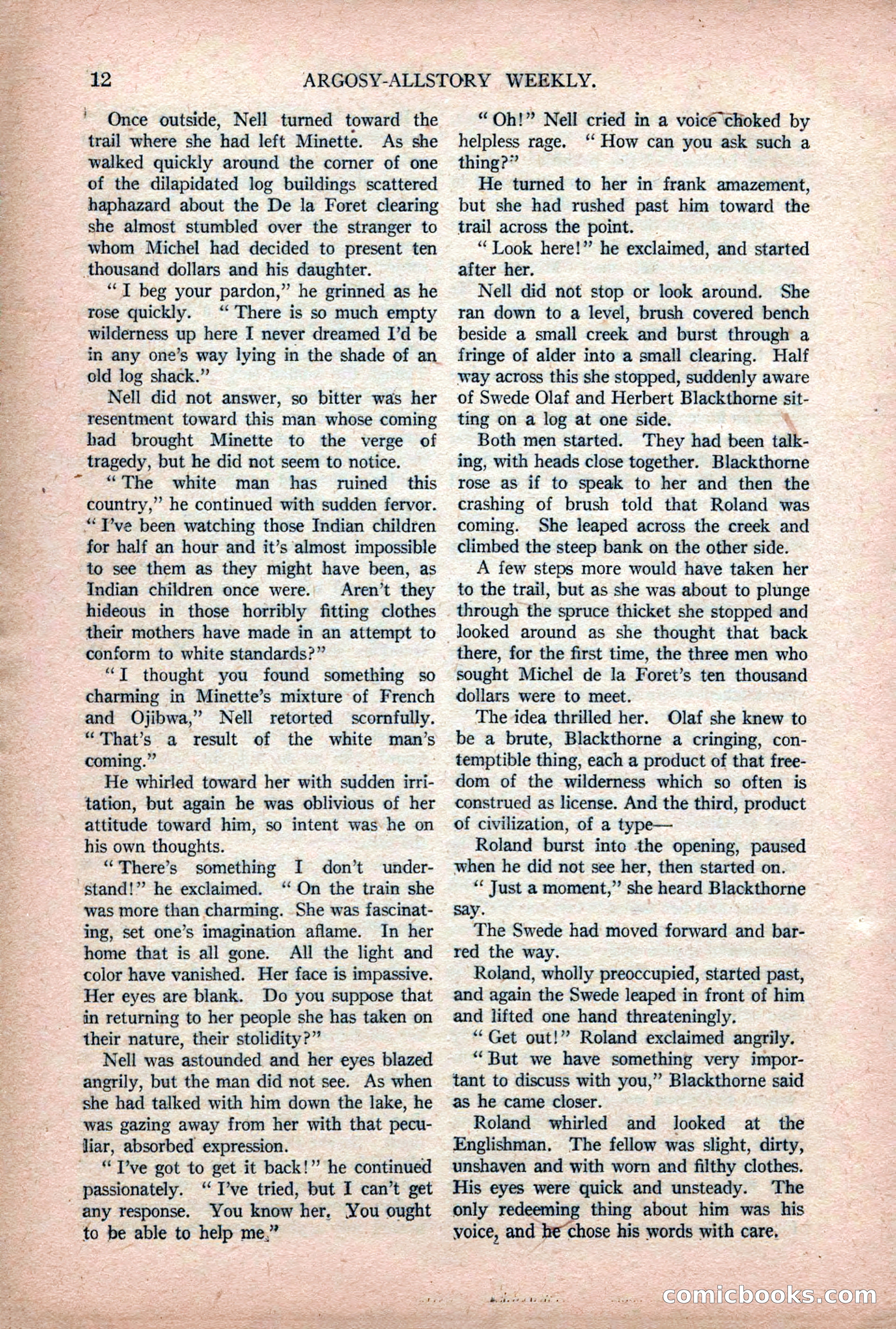 Argosy All-Story Weekly — "Lure of the Wild" — page 24 of 174