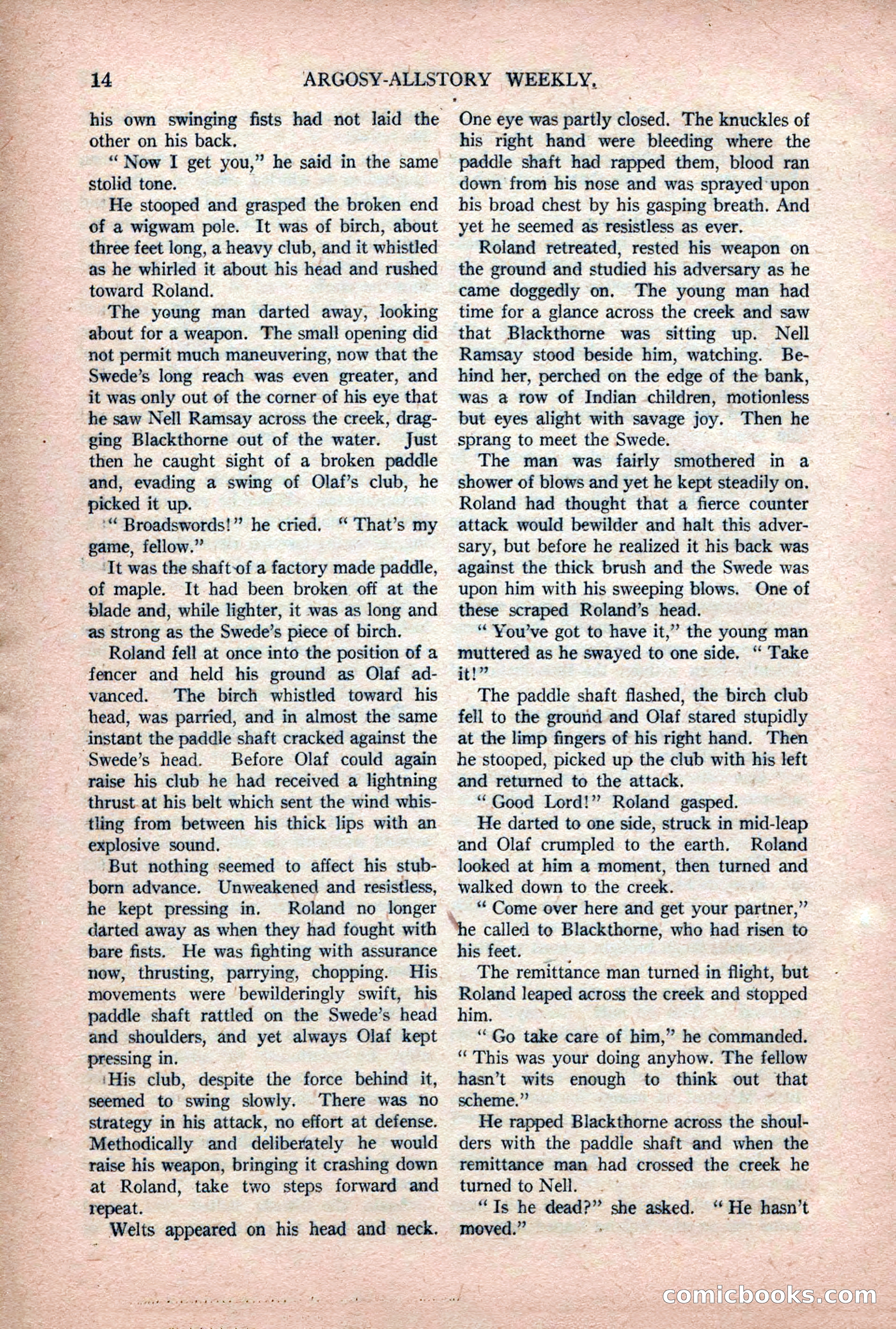 Argosy All-Story Weekly — "Lure of the Wild" — page 26 of 174
