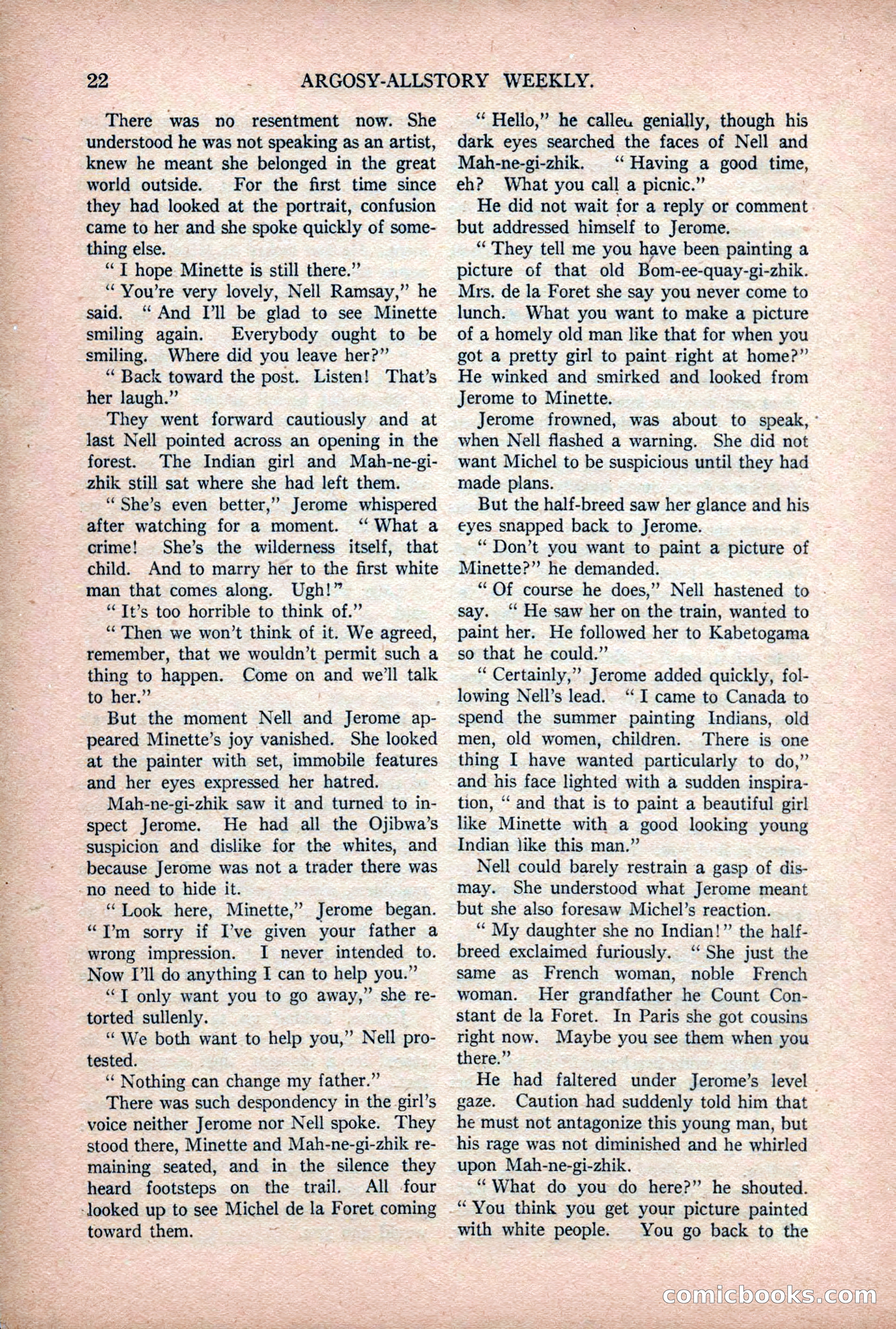 Argosy All-Story Weekly — "Lure of the Wild" — page 34 of 174