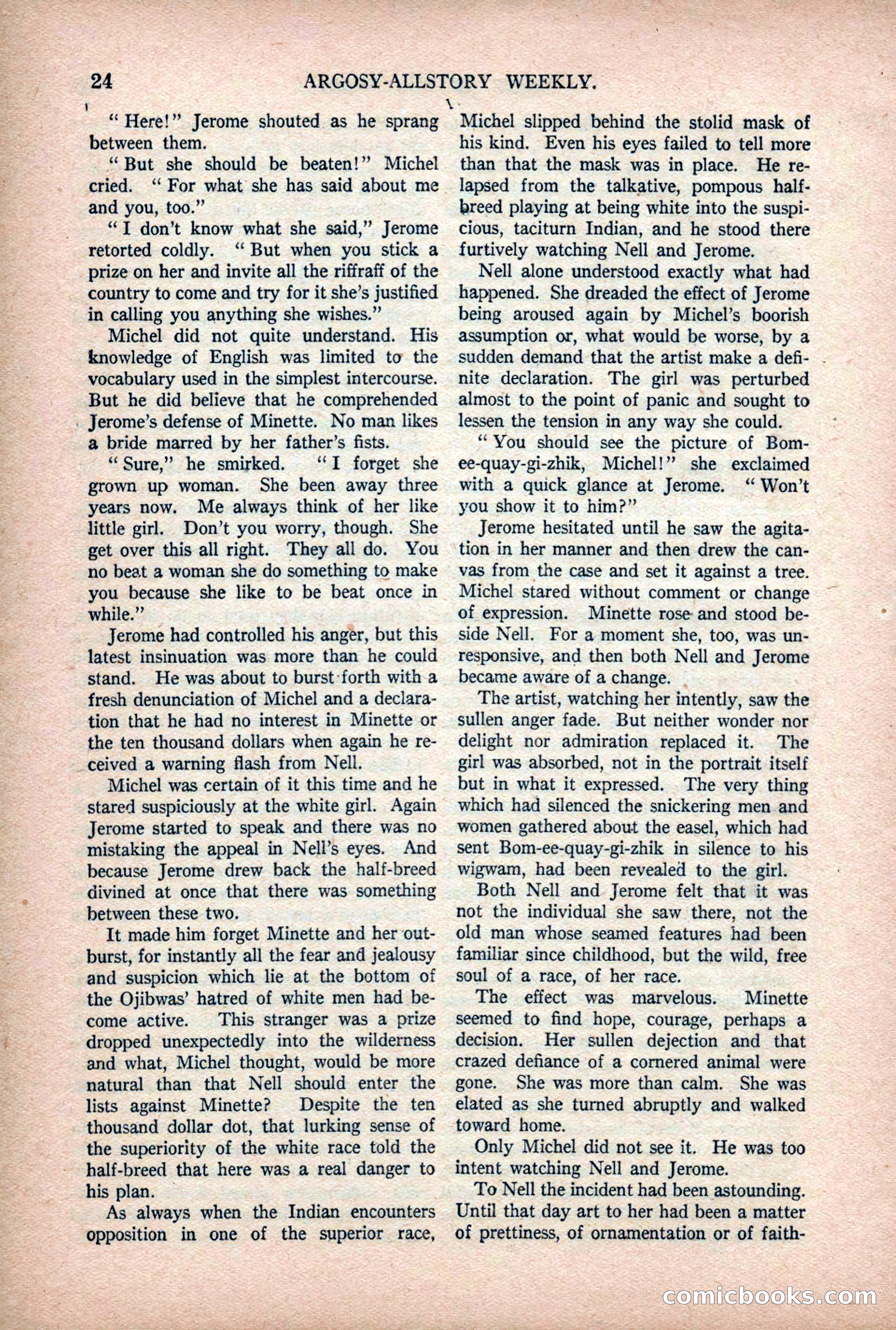 Argosy All-Story Weekly — "Lure of the Wild" — page 36 of 174