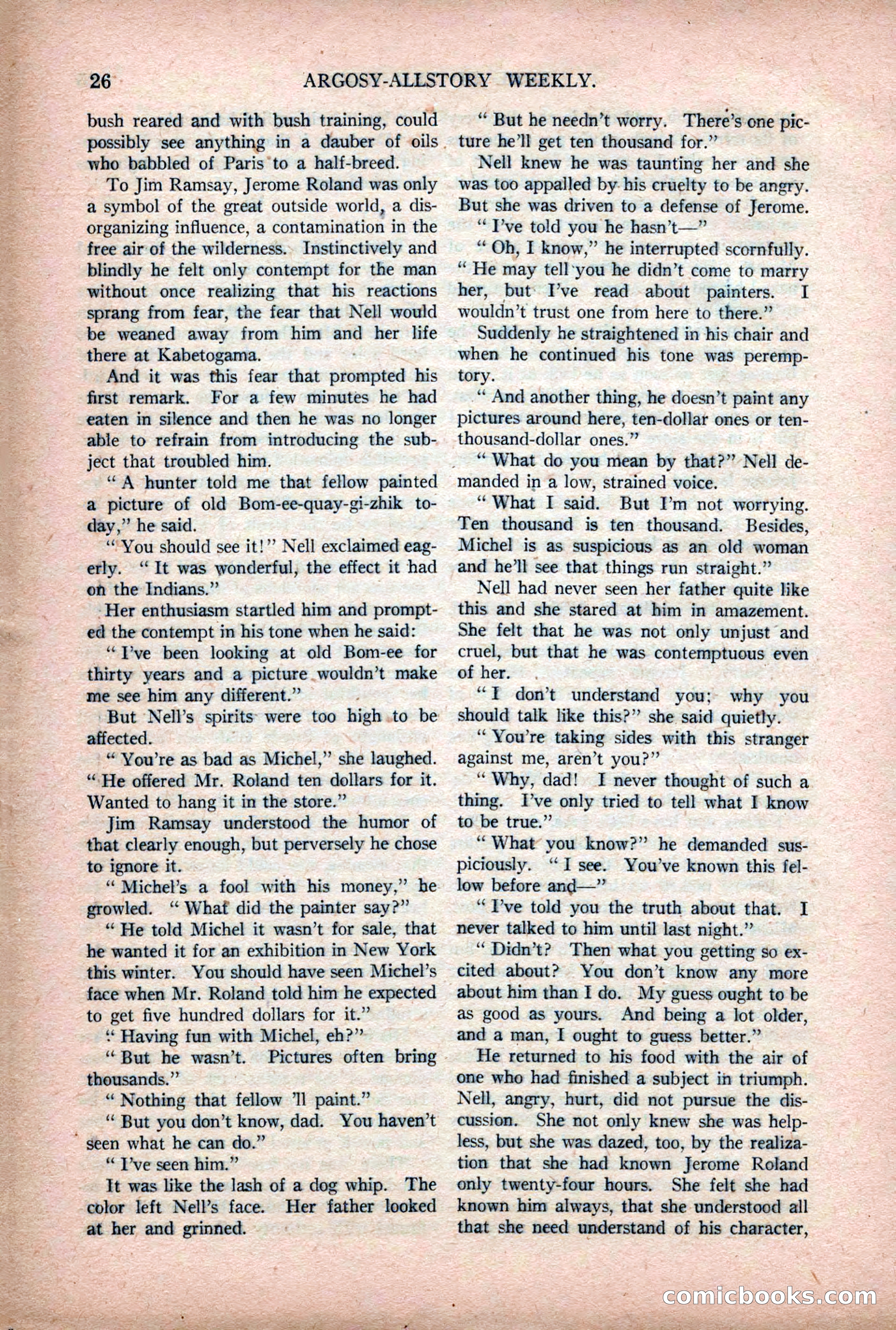 Argosy All-Story Weekly — "Lure of the Wild" — page 38 of 174