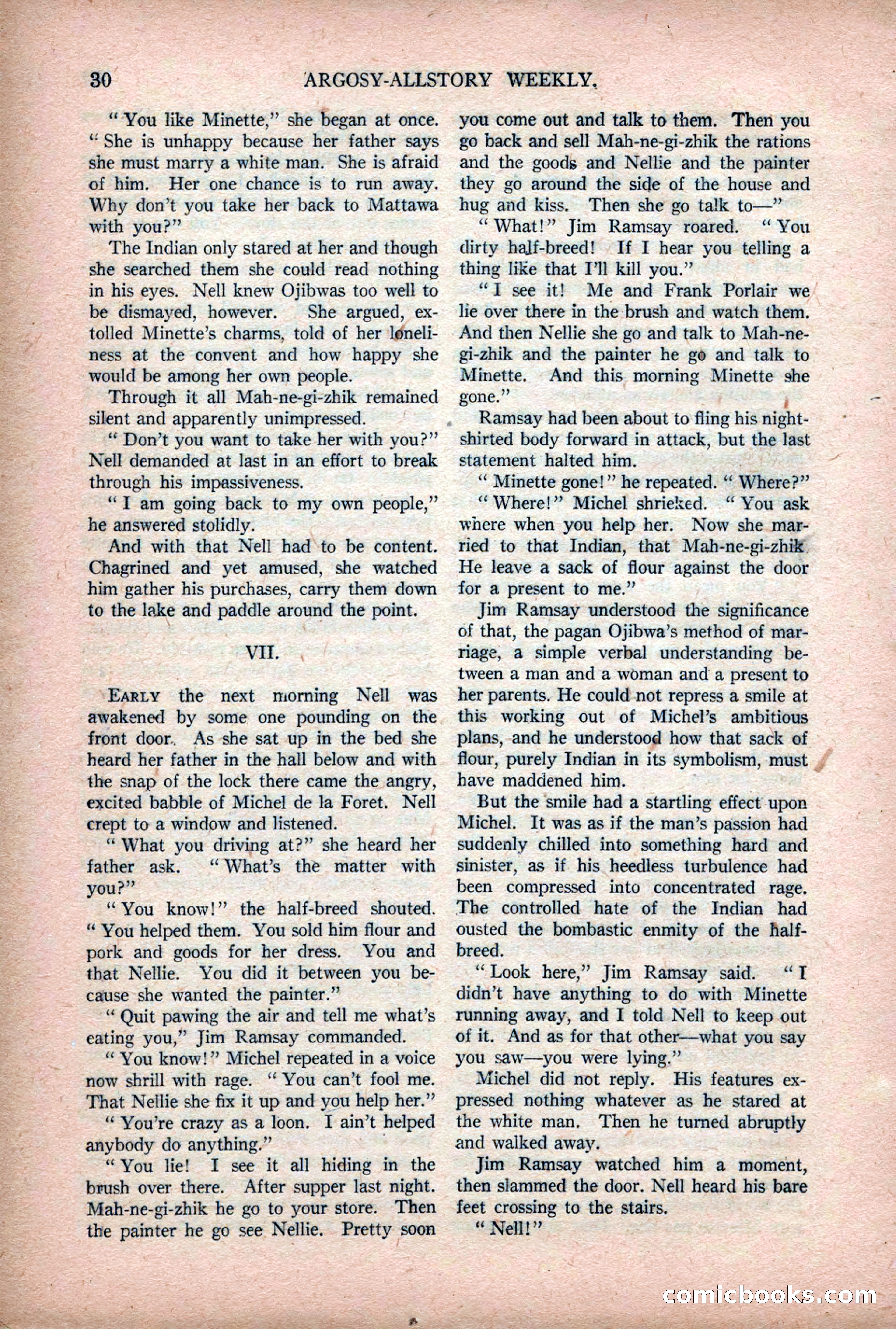 Argosy All-Story Weekly — "Lure of the Wild" — page 42 of 174