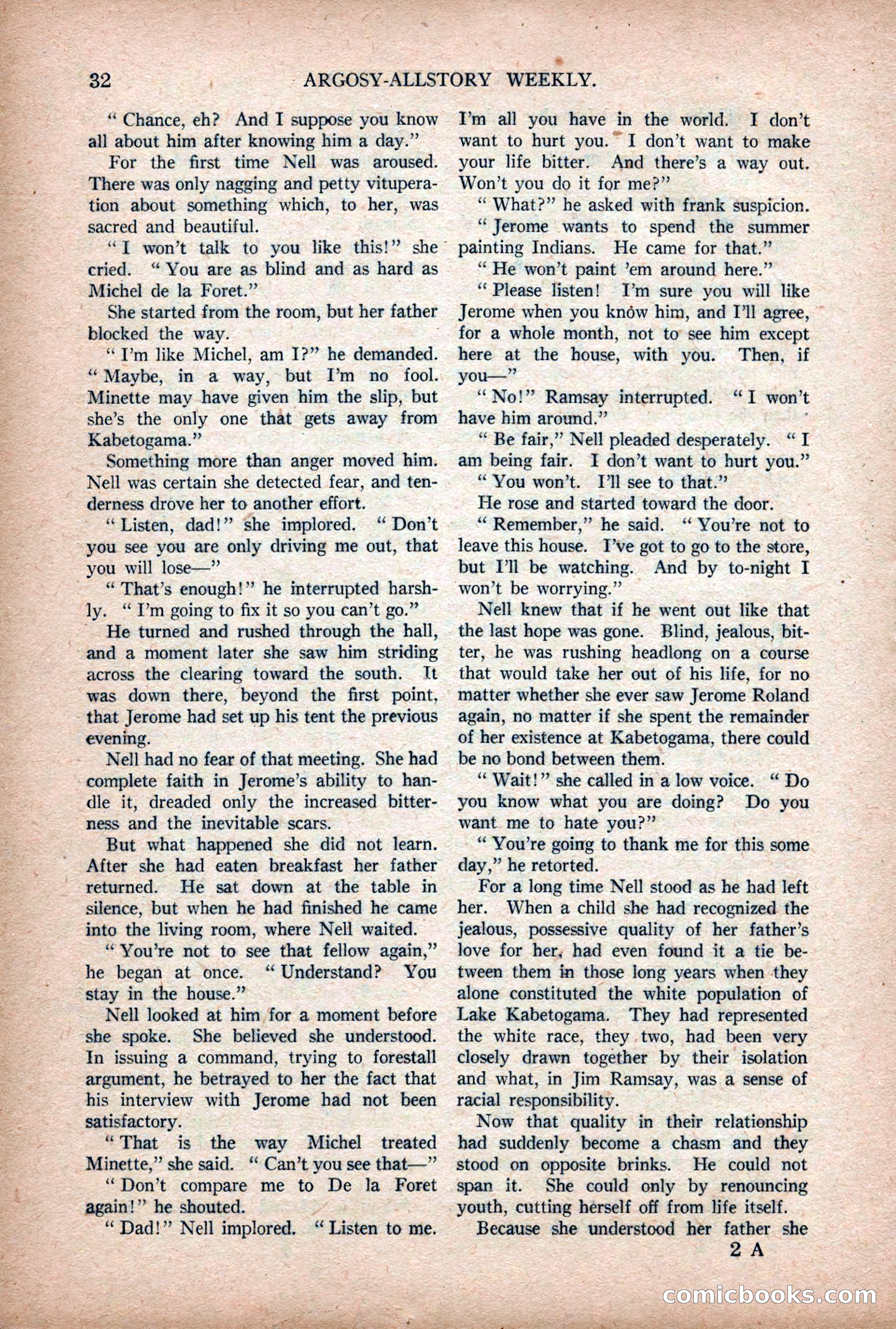 Argosy All-Story Weekly — "Lure of the Wild" — page 44 of 174
