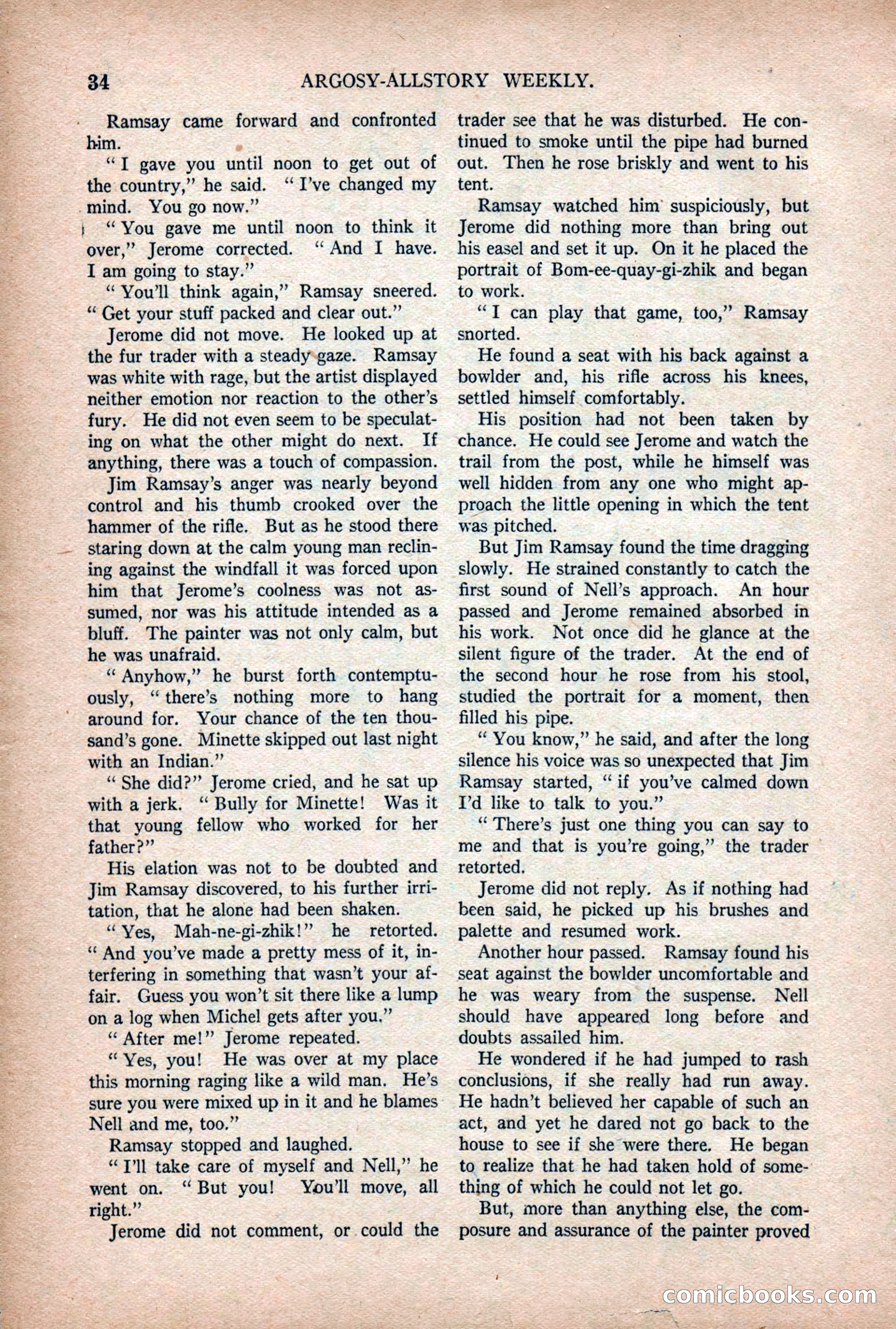 Argosy All-Story Weekly — "Lure of the Wild" — page 46 of 174
