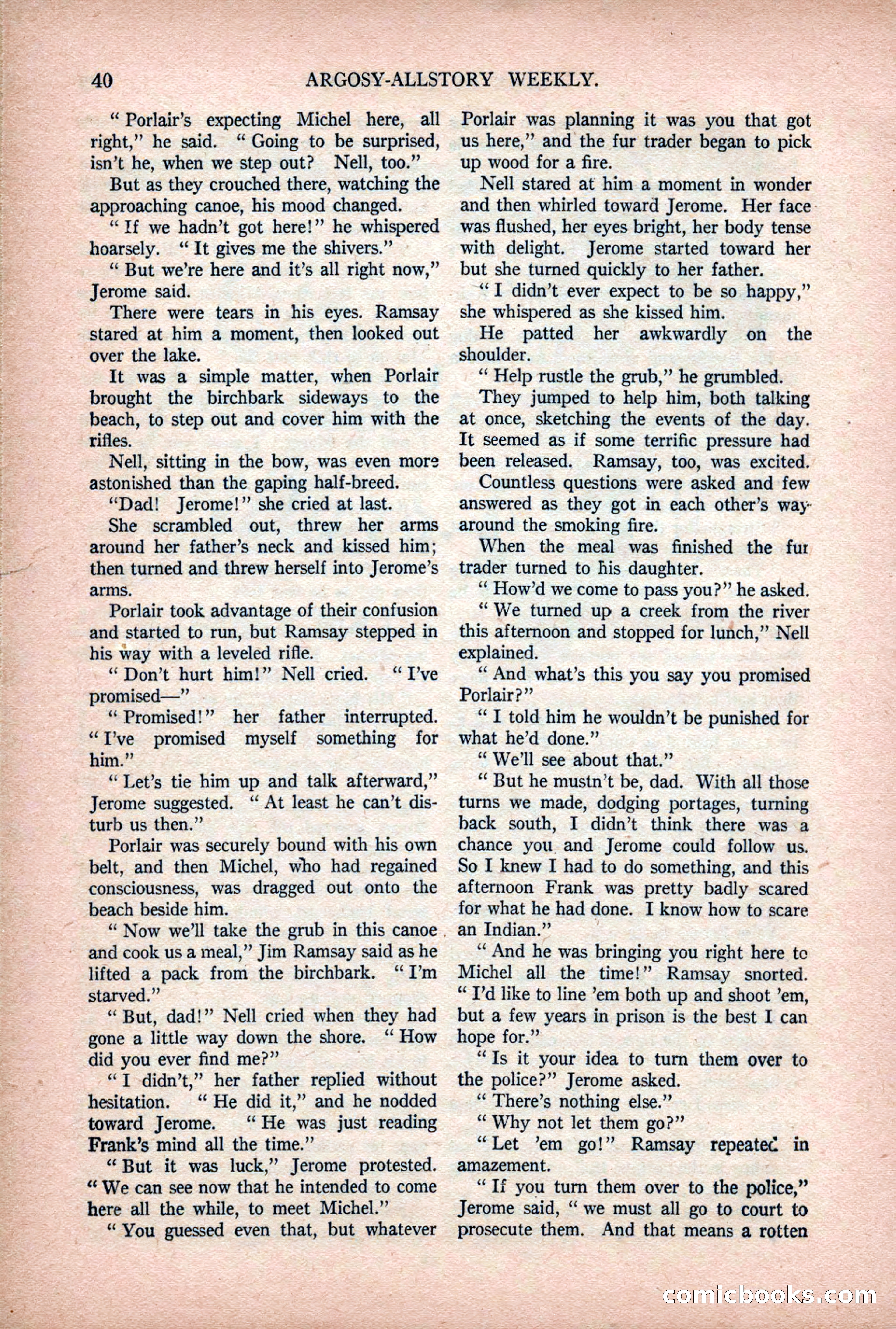 Argosy All-Story Weekly — "Lure of the Wild" — page 52 of 174