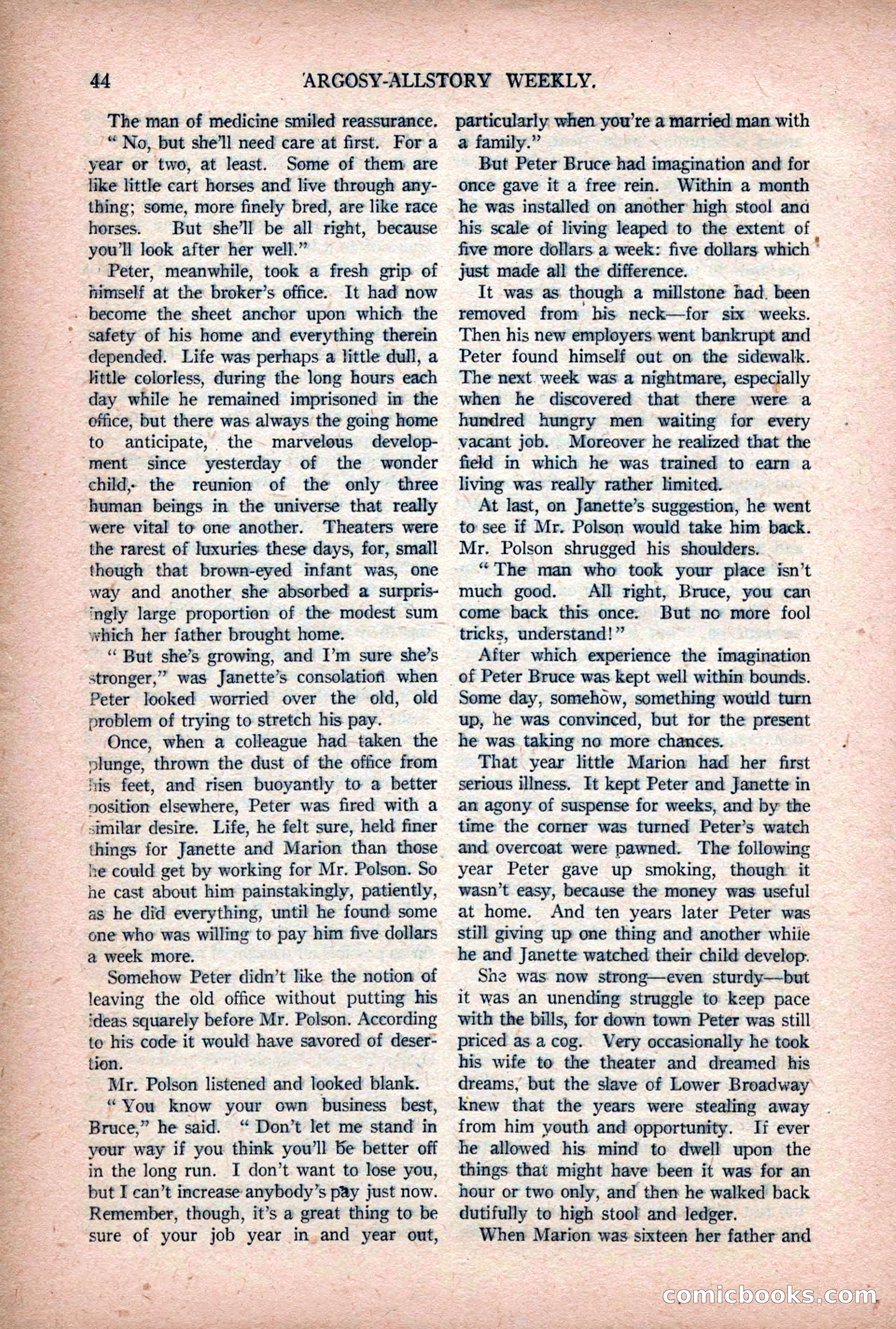 Argosy All-Story Weekly — "Lure of the Wild" — page 56 of 174