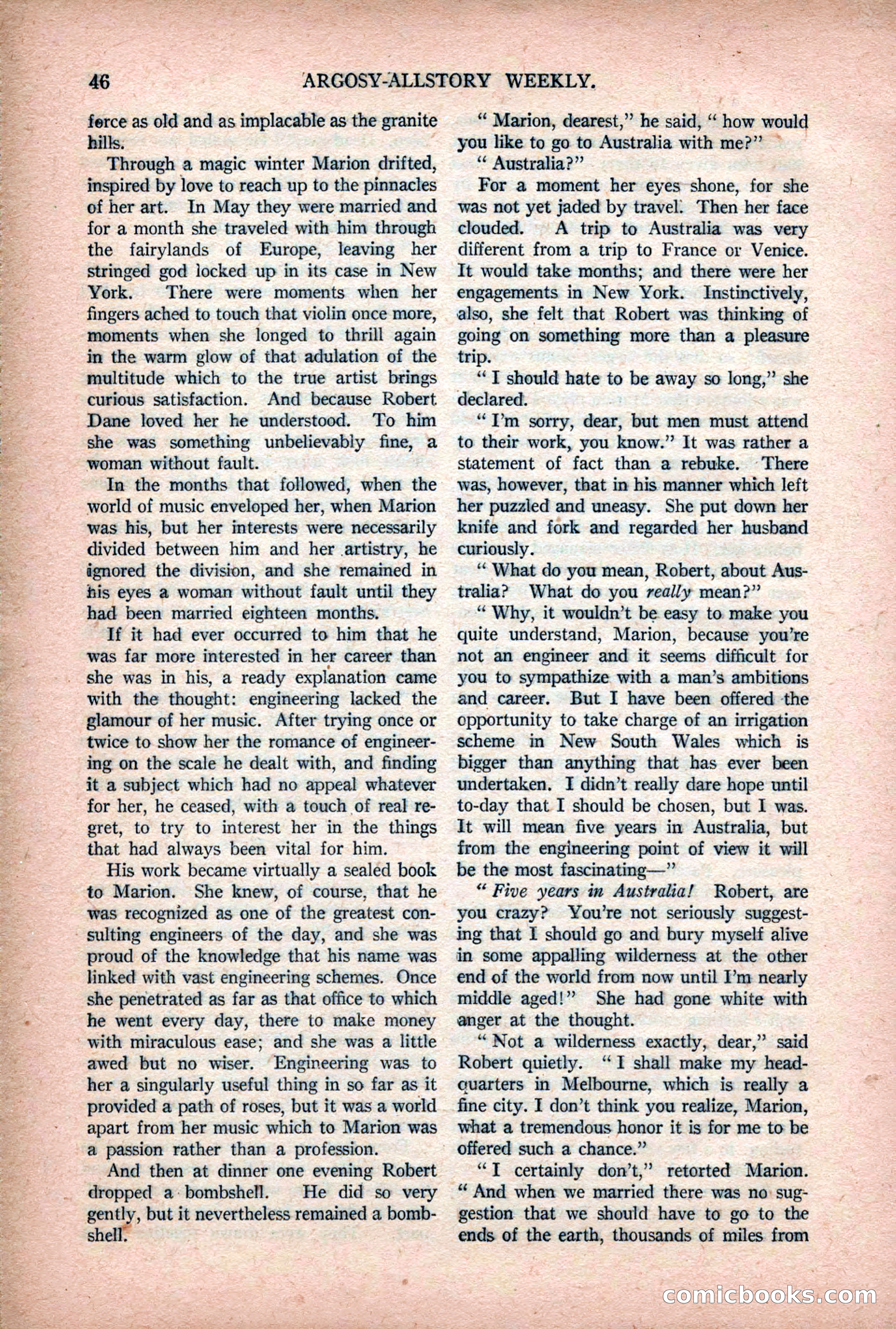 Argosy All-Story Weekly — "Lure of the Wild" — page 58 of 174