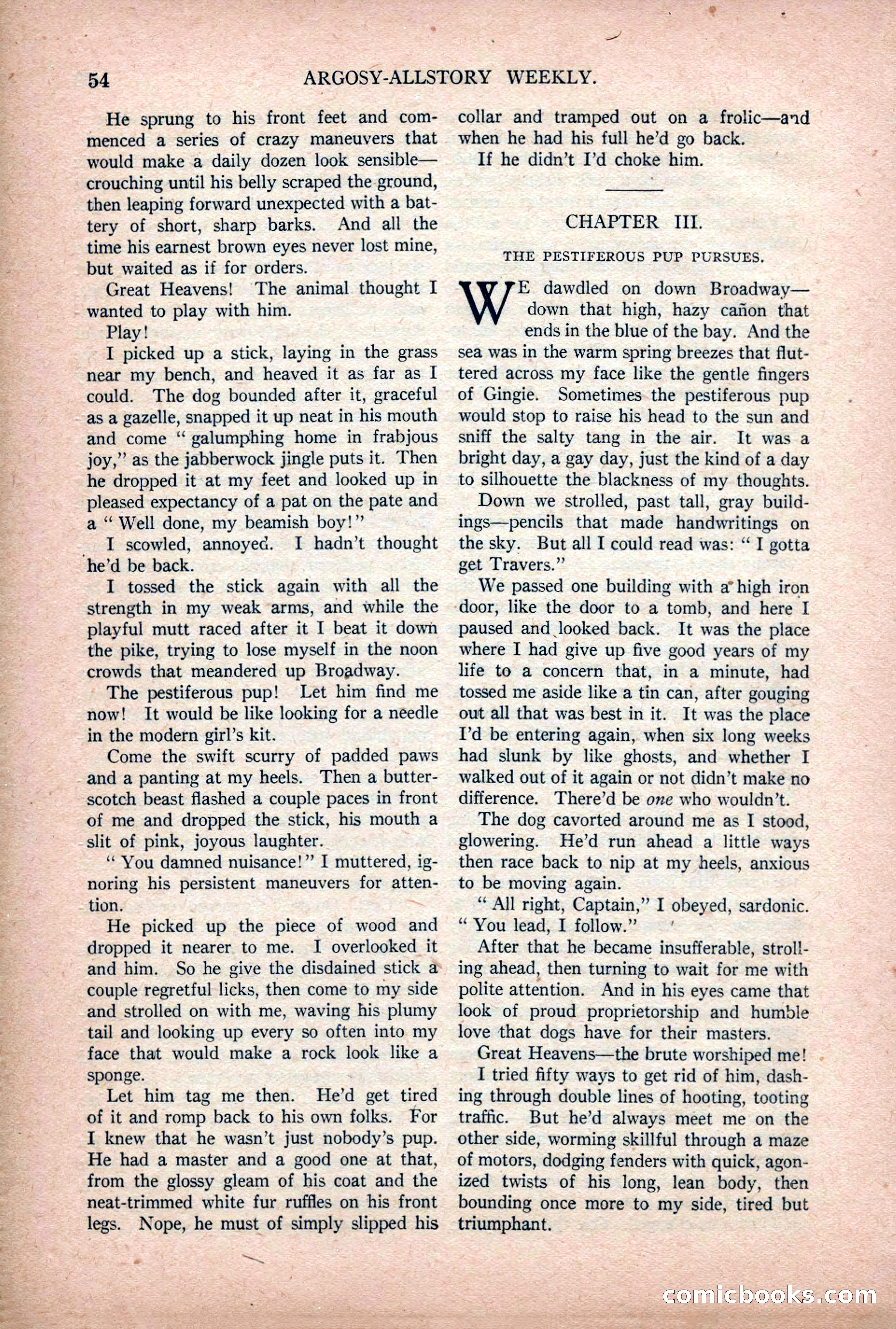 Argosy All-Story Weekly — "Lure of the Wild" — page 66 of 174