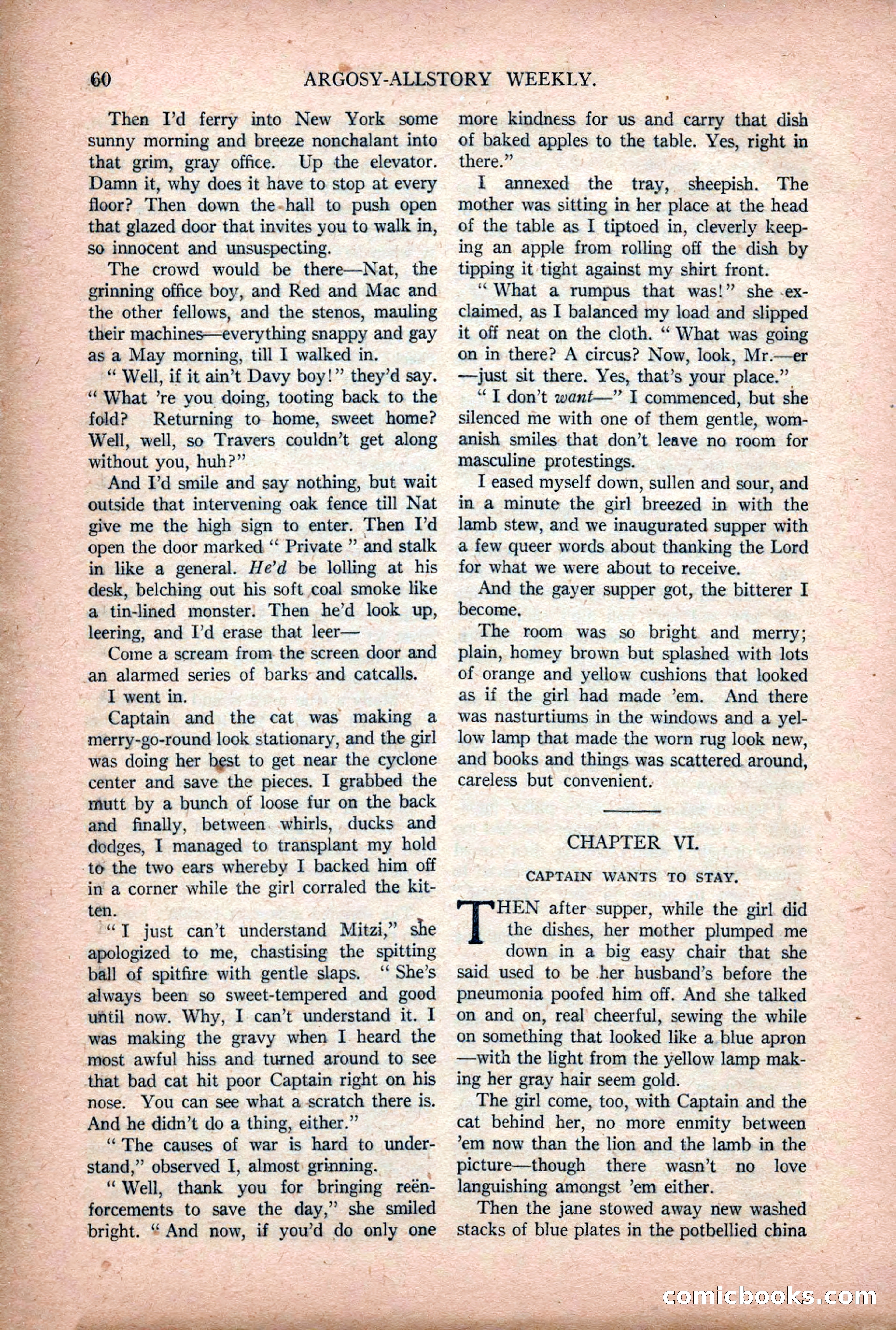 Argosy All-Story Weekly — "Lure of the Wild" — page 72 of 174