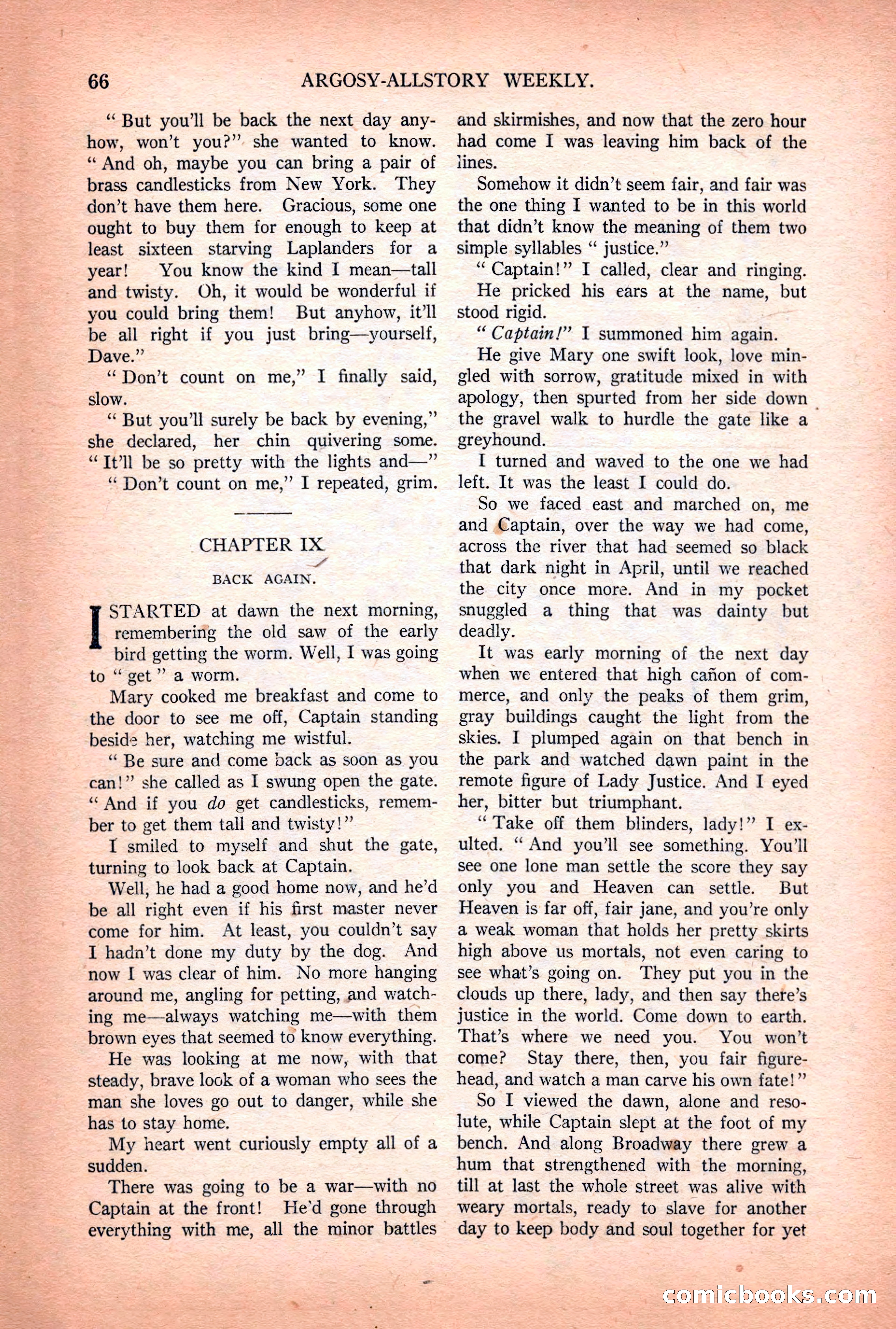 Argosy All-Story Weekly — "Lure of the Wild" — page 78 of 174