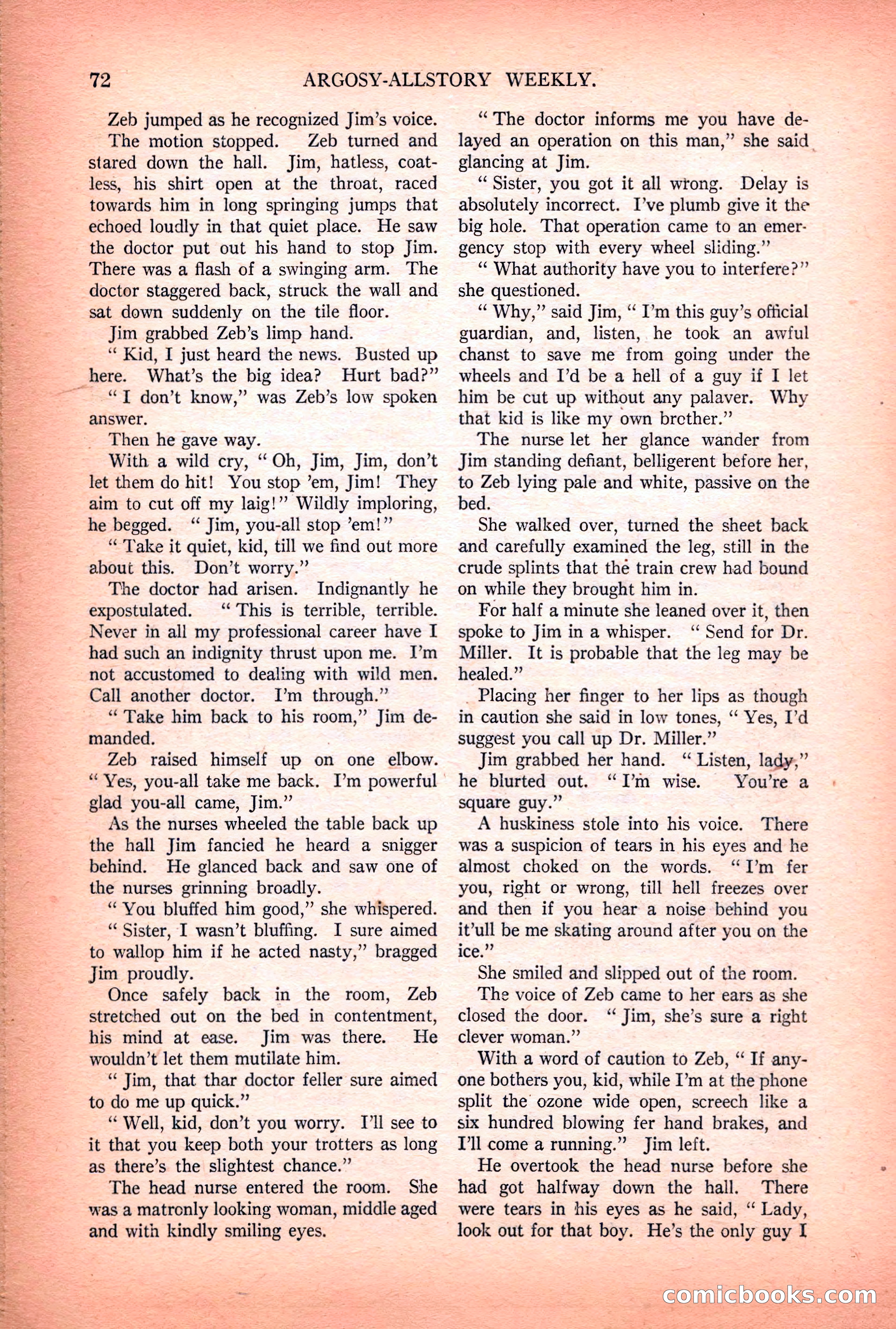 Argosy All-Story Weekly — "Lure of the Wild" — page 84 of 174