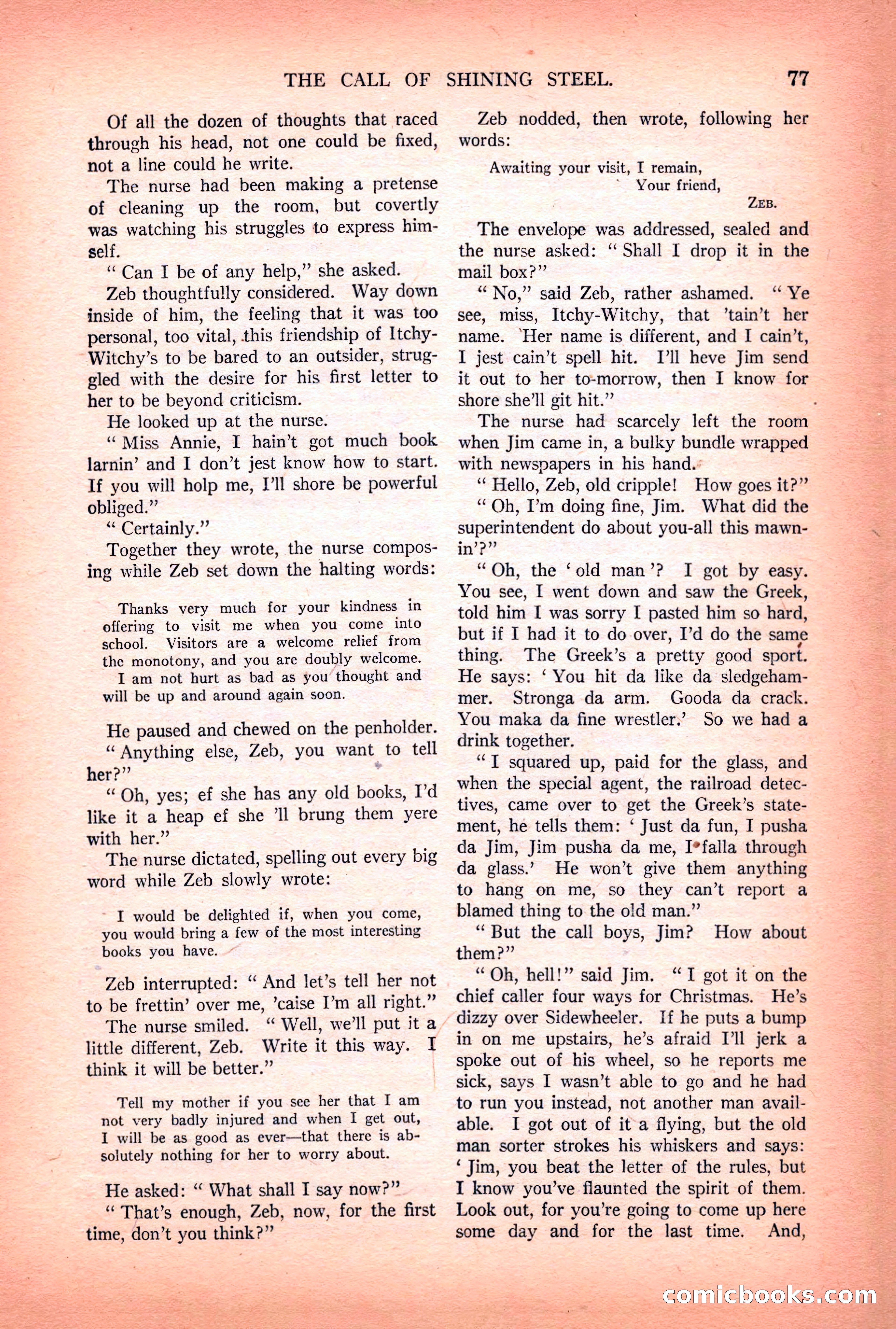 Argosy All-Story Weekly — "Lure of the Wild" — page 89 of 174