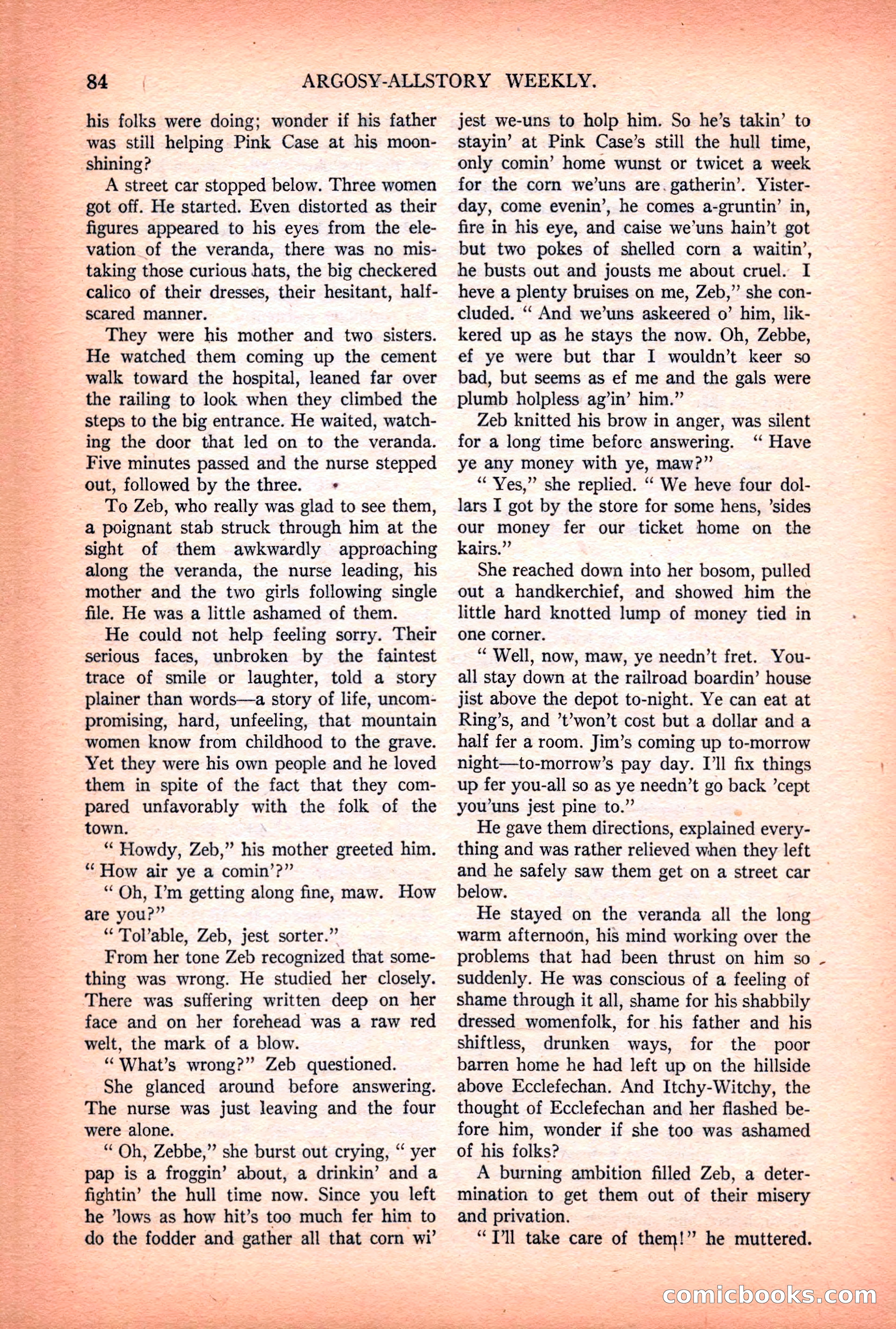 Argosy All-Story Weekly — "Lure of the Wild" — page 96 of 174