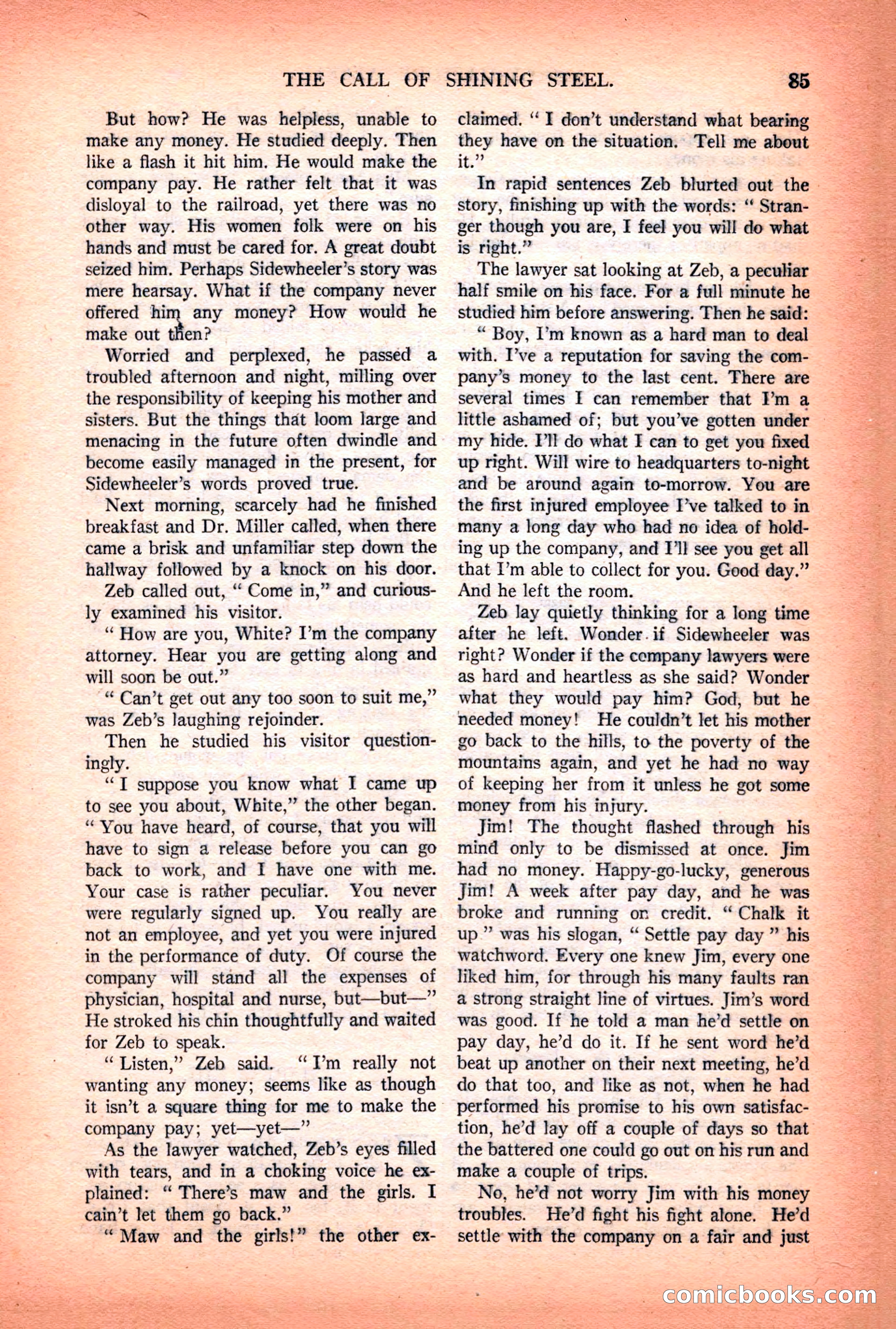Argosy All-Story Weekly — "Lure of the Wild" — page 97 of 174